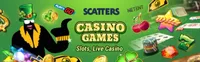 scatters casino games and slots scatters casino offers various casino games like slots, live casino games like blackjack, baccarat and roulette-logo