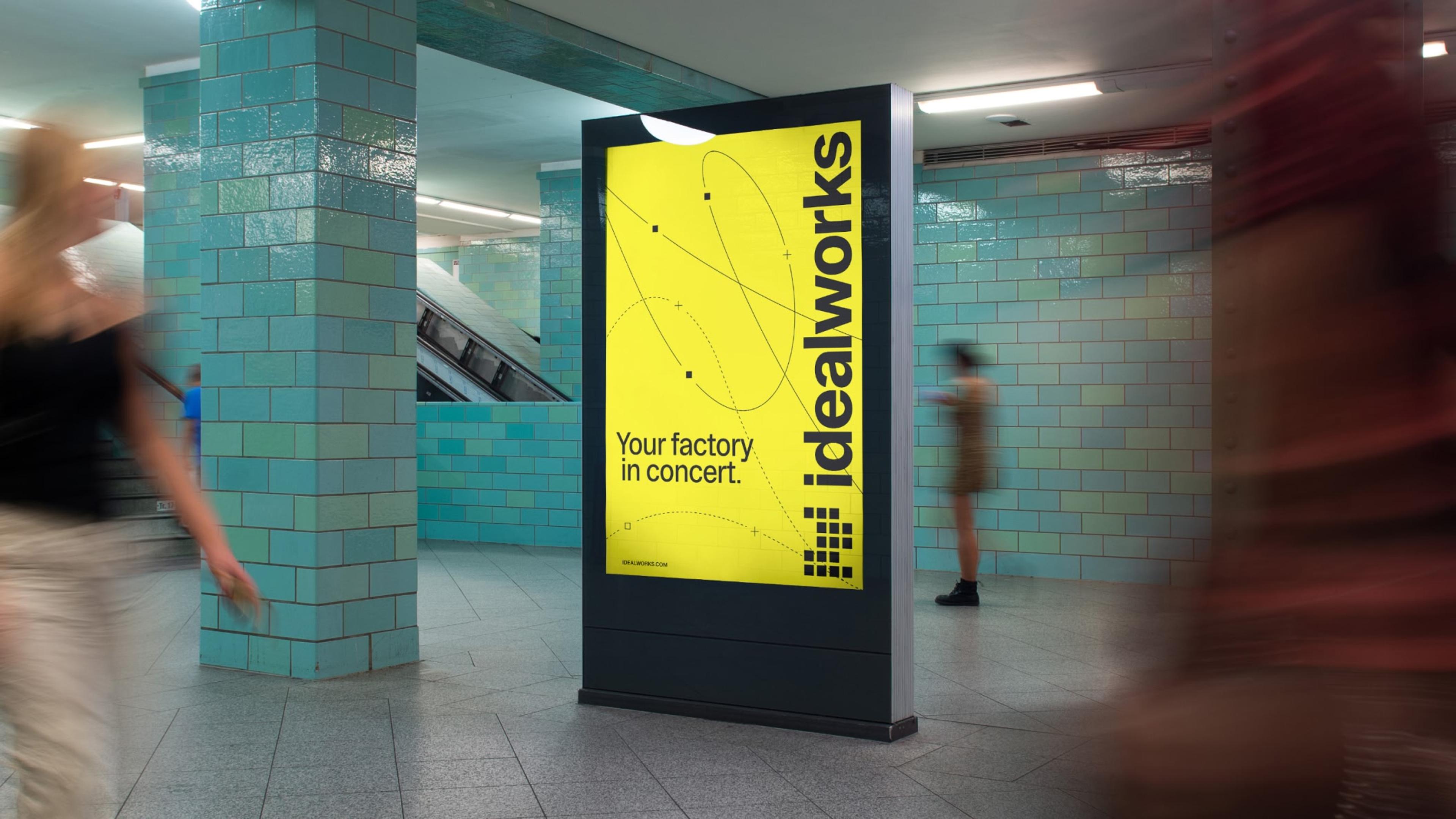 Poster in train station environment