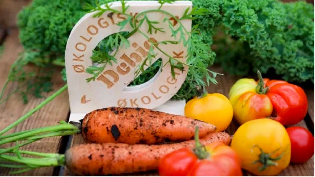 Bilde av frukt og grønt med Debio-merket