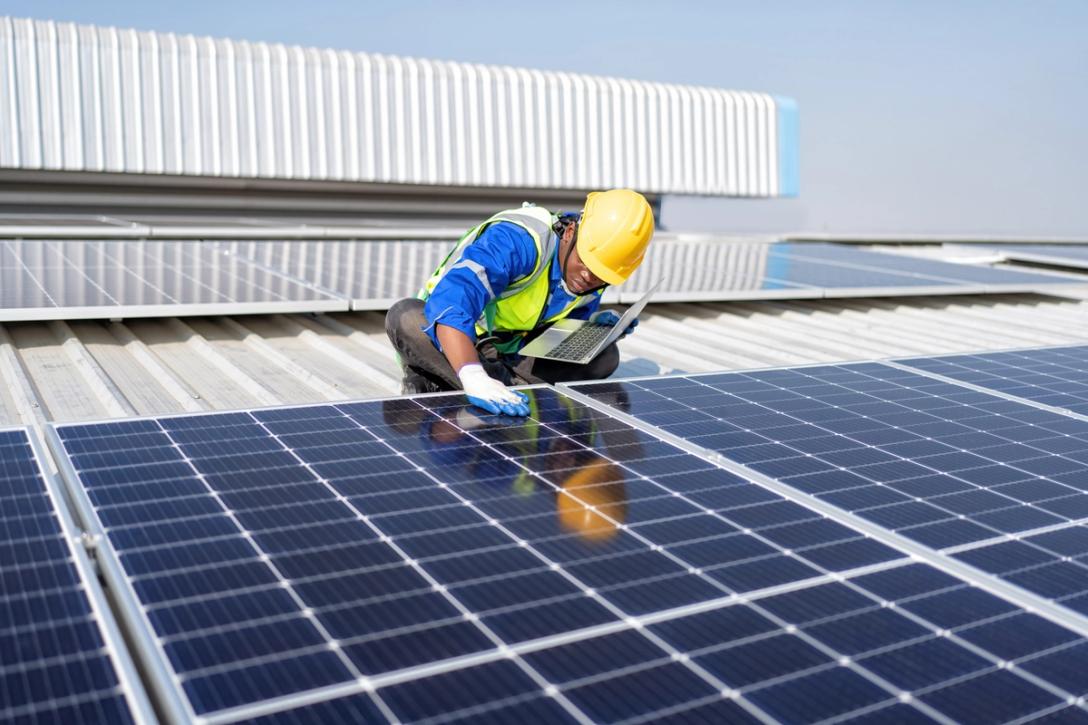 Power Ray storm response crew at a damaged solar field
