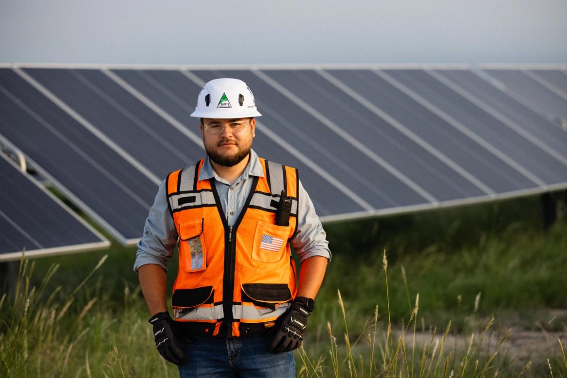 Solar panel installation crew at work