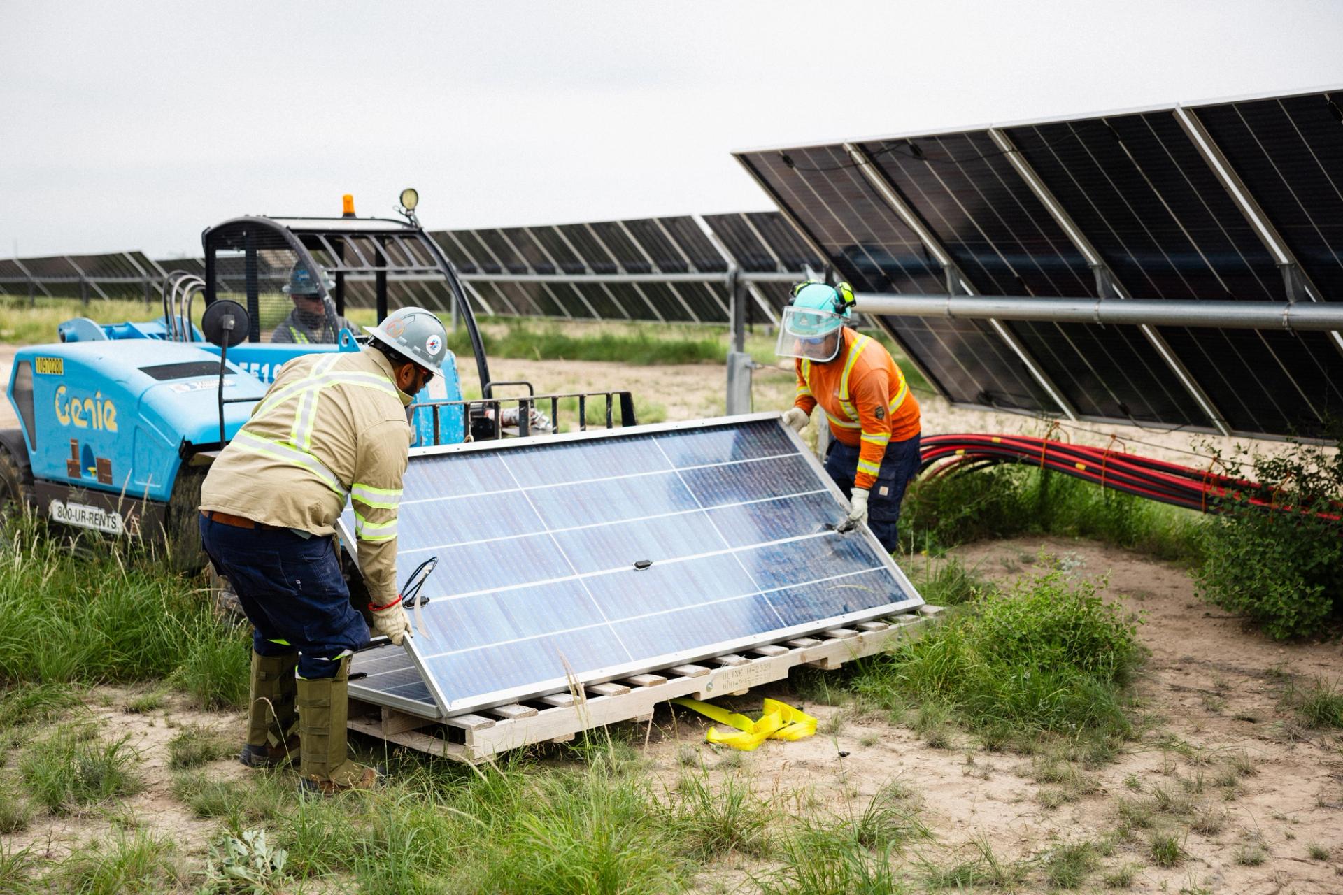 Power Ray crew on a utility-scale solar site