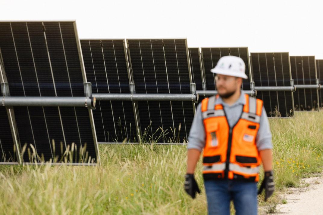 Solar construction crew on site
