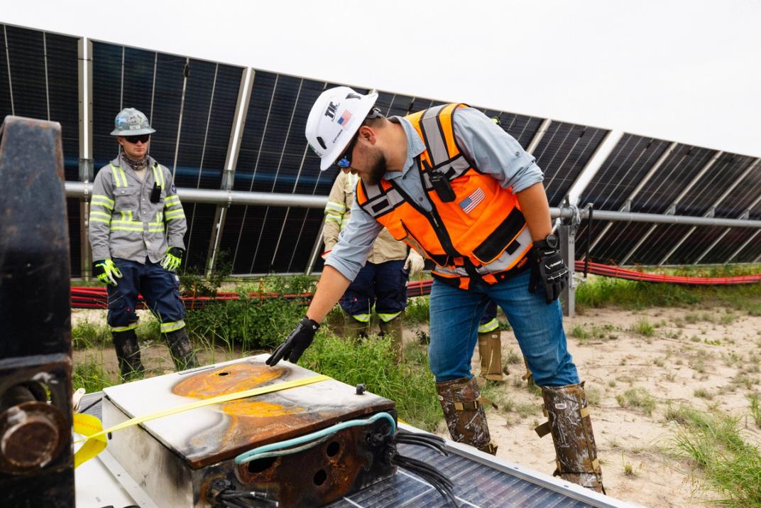 Power Ray O&M technicians on a solar site