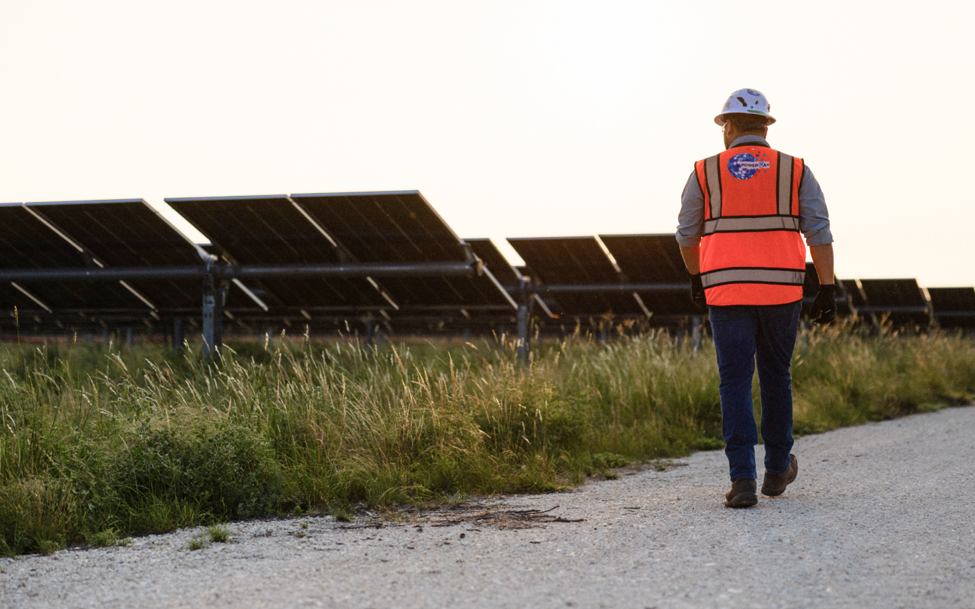 Power Ray solar workforce crew on a utility-scale construction site