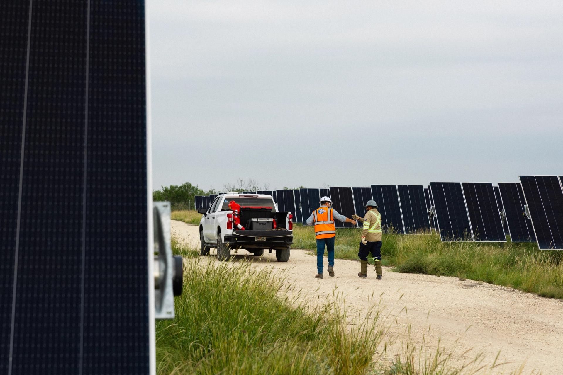 Solar field illustrating utility-scale construction perspective