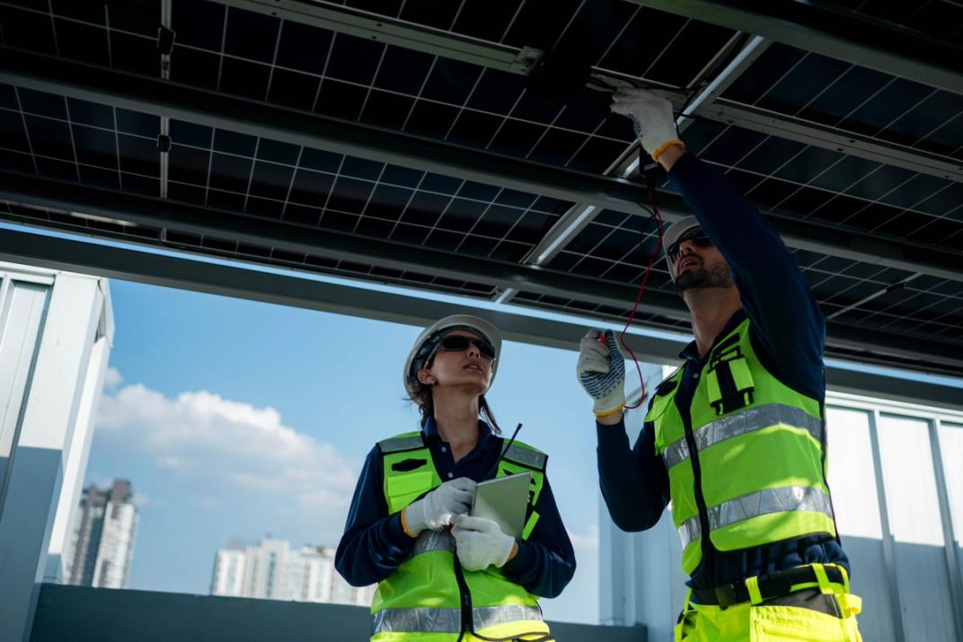 Power Ray repowering crew at a utility-scale solar facility