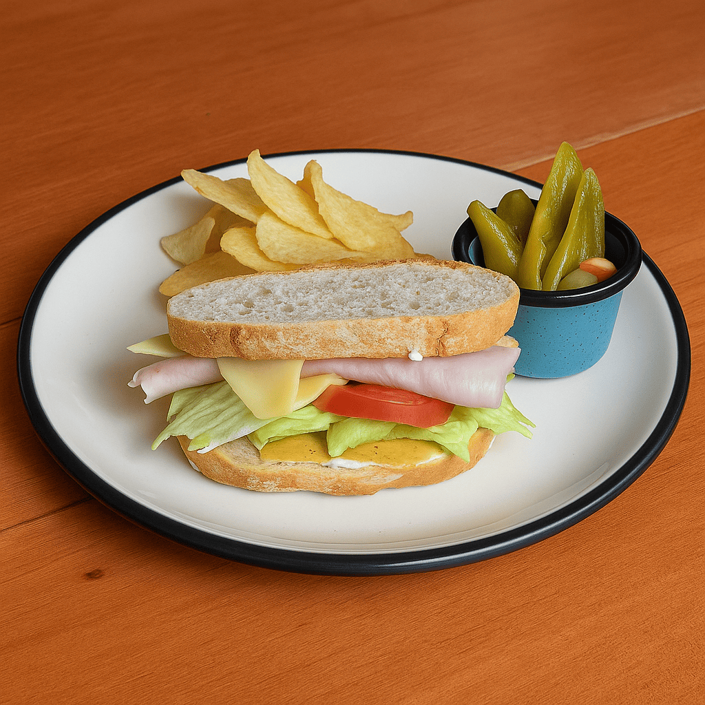 Sándwich de Jamón de Pechuga de Pavo con Queso Gouda