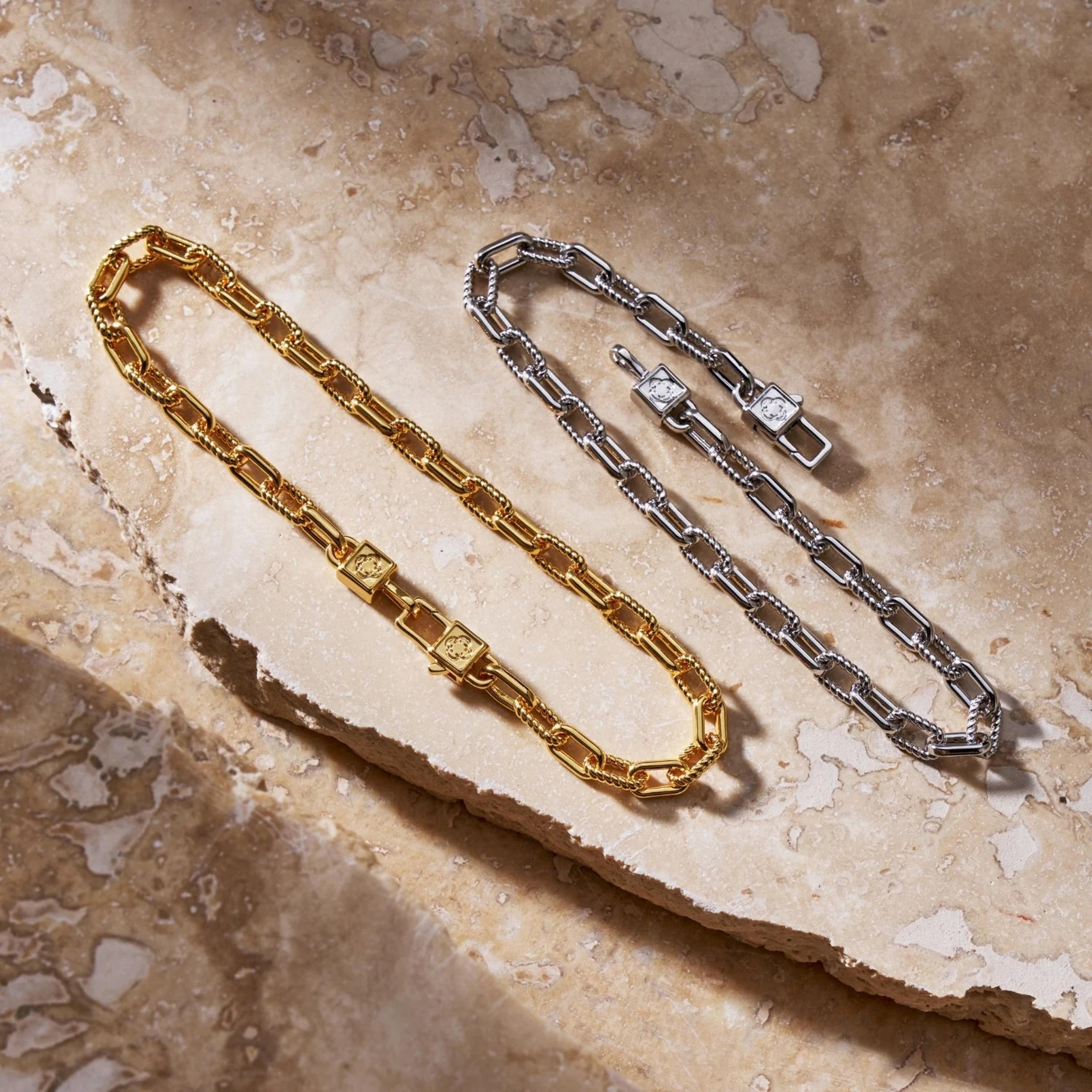 Chunky Link Bracelet - (silver) 5