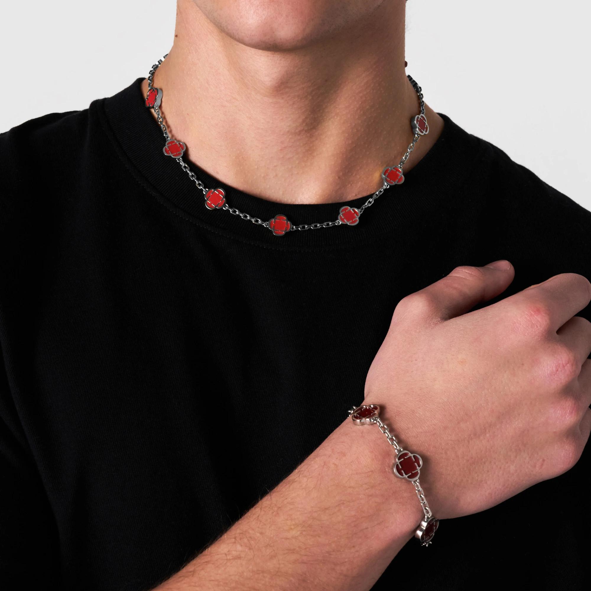 Azure Clover Chain - Light Red 7