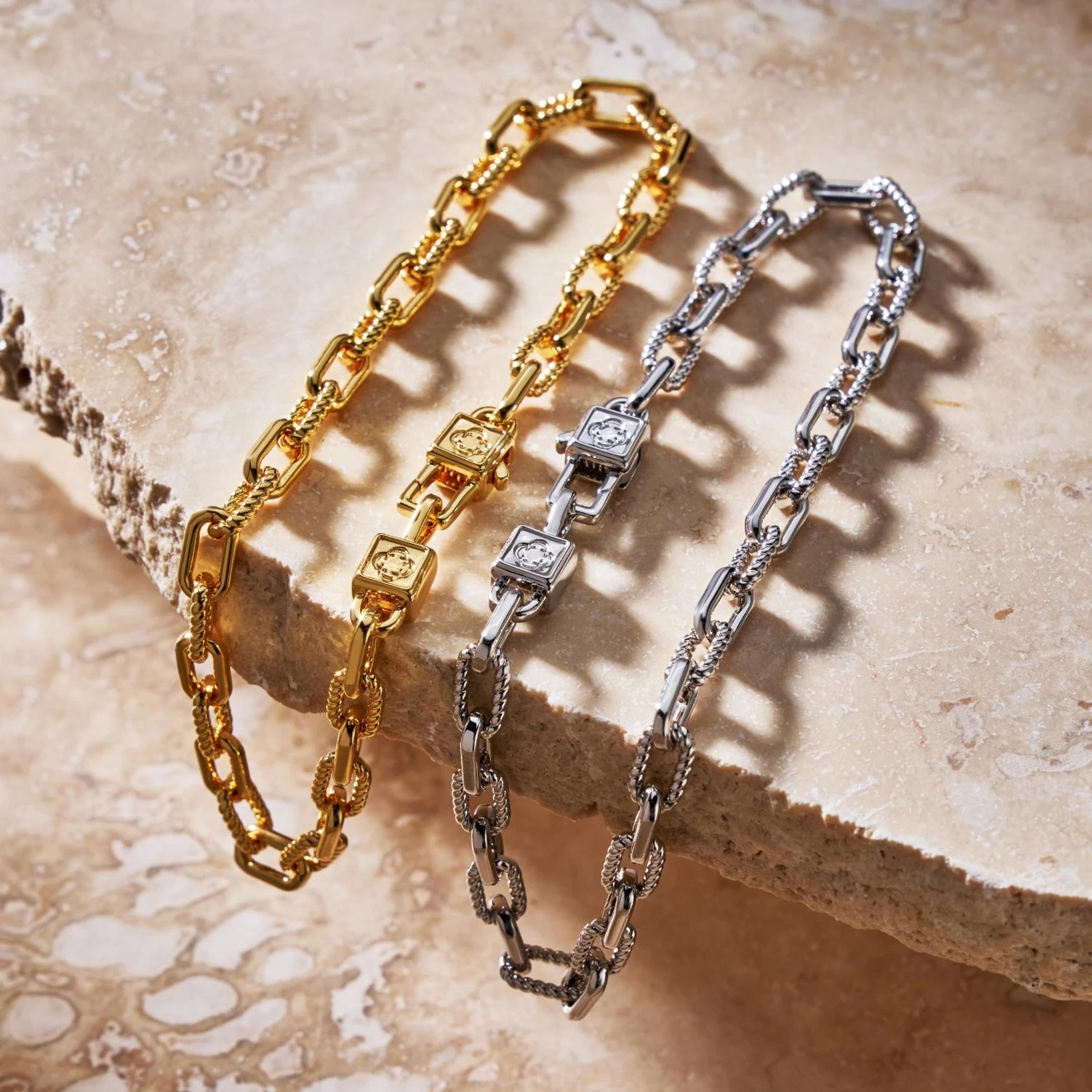 Chunky Link Bracelet - (silver) 6