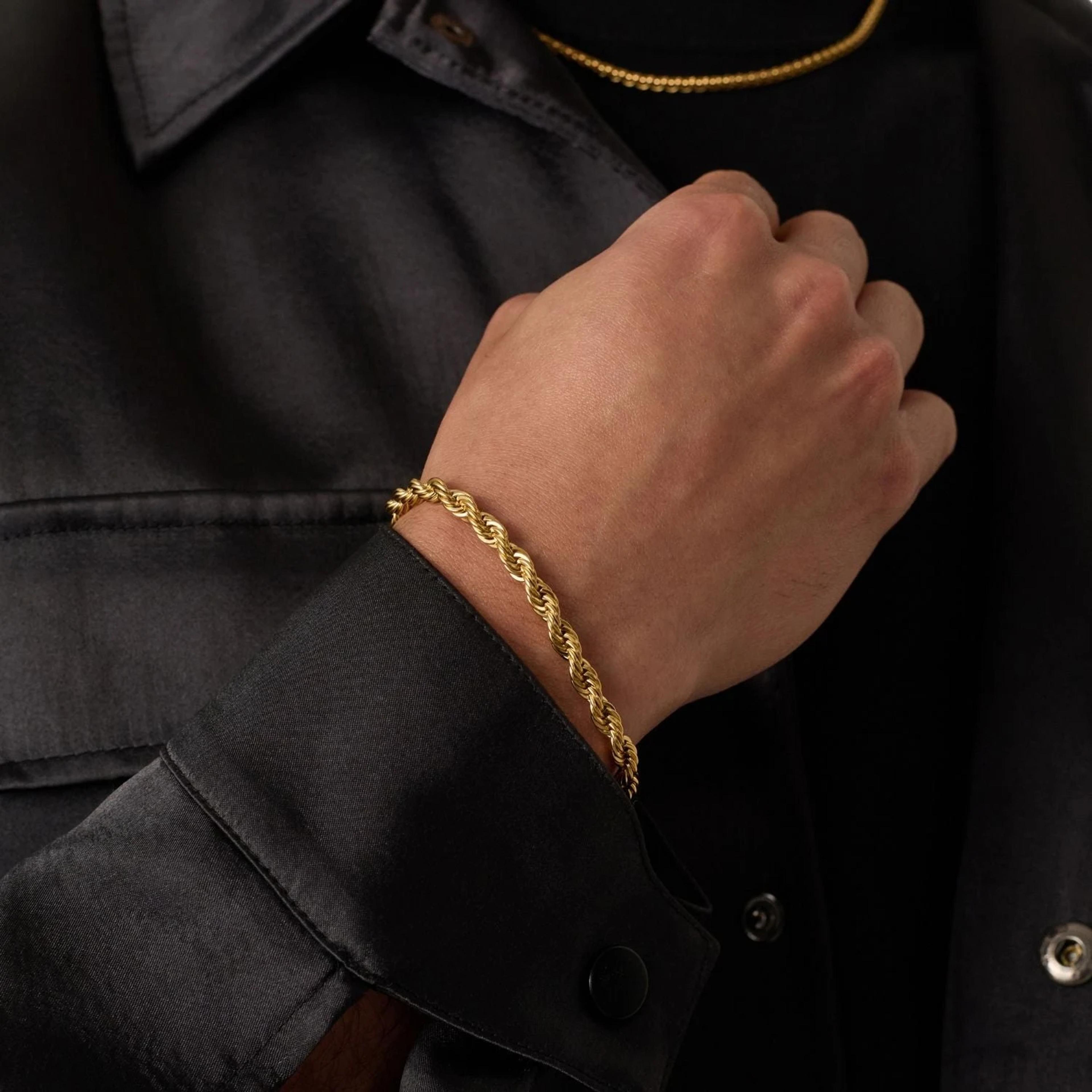 Gold Rope Chain Bracelet - (gold) 3