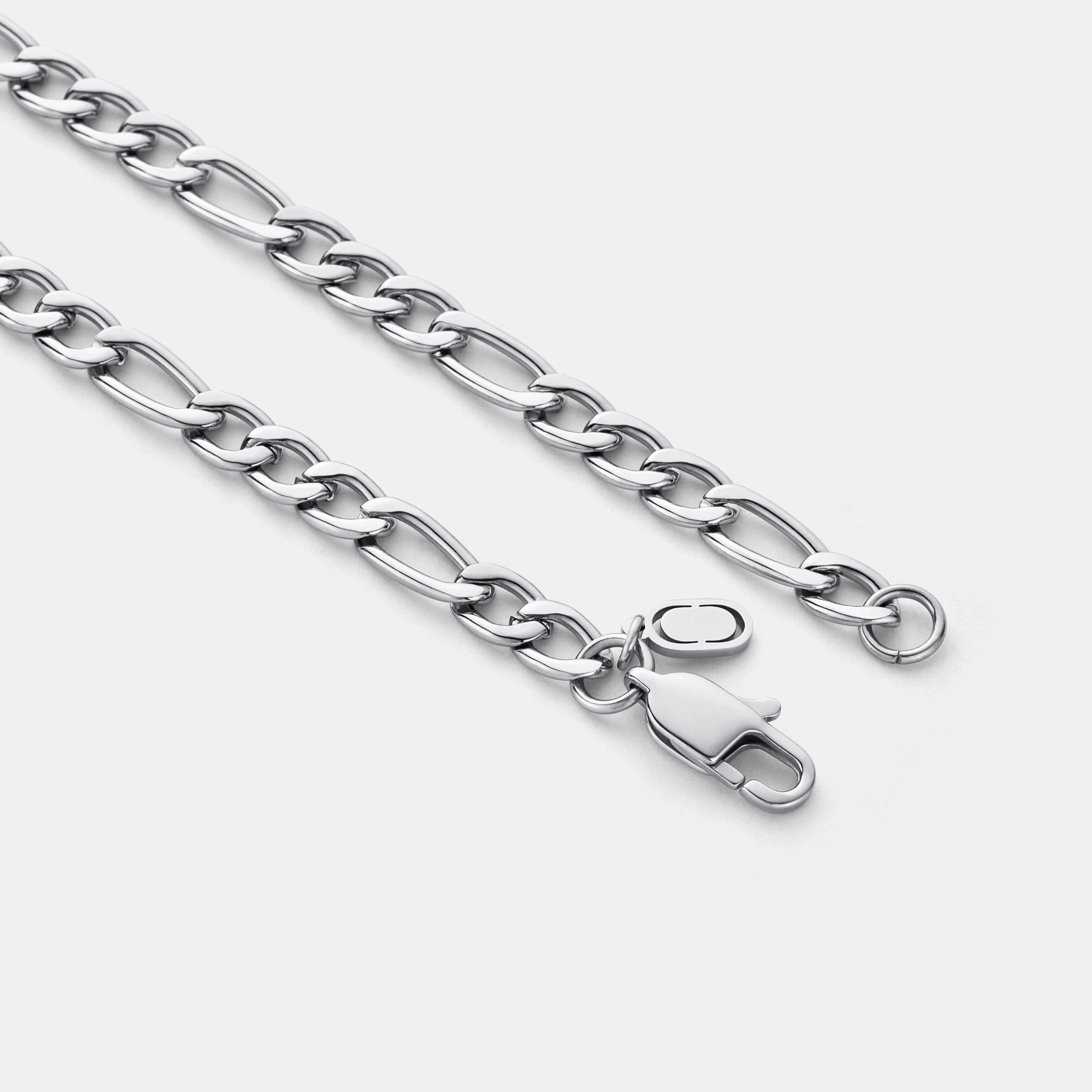 Classic Figaro Chain - (silver) 7