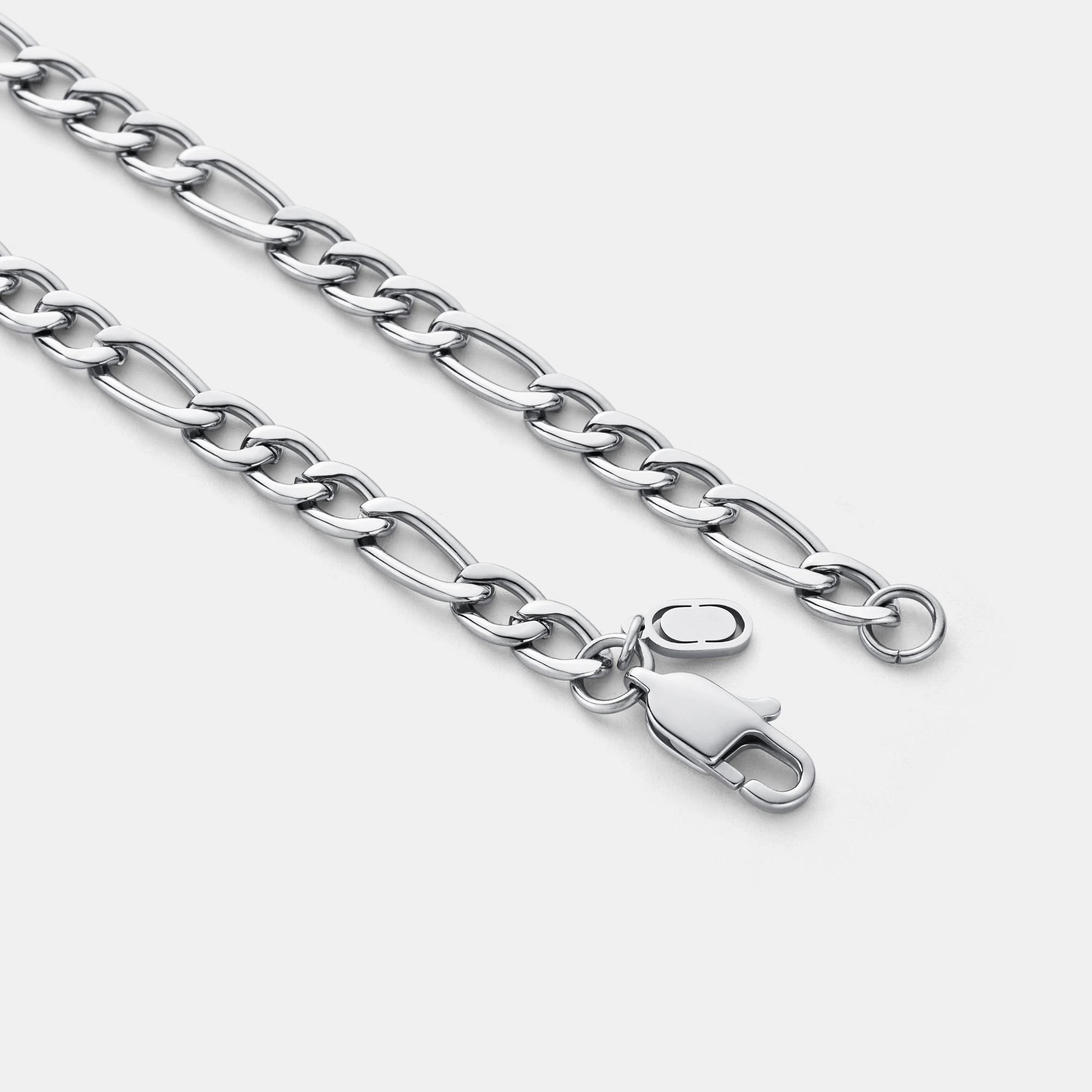 Classic Figaro Chain - (silver) 7