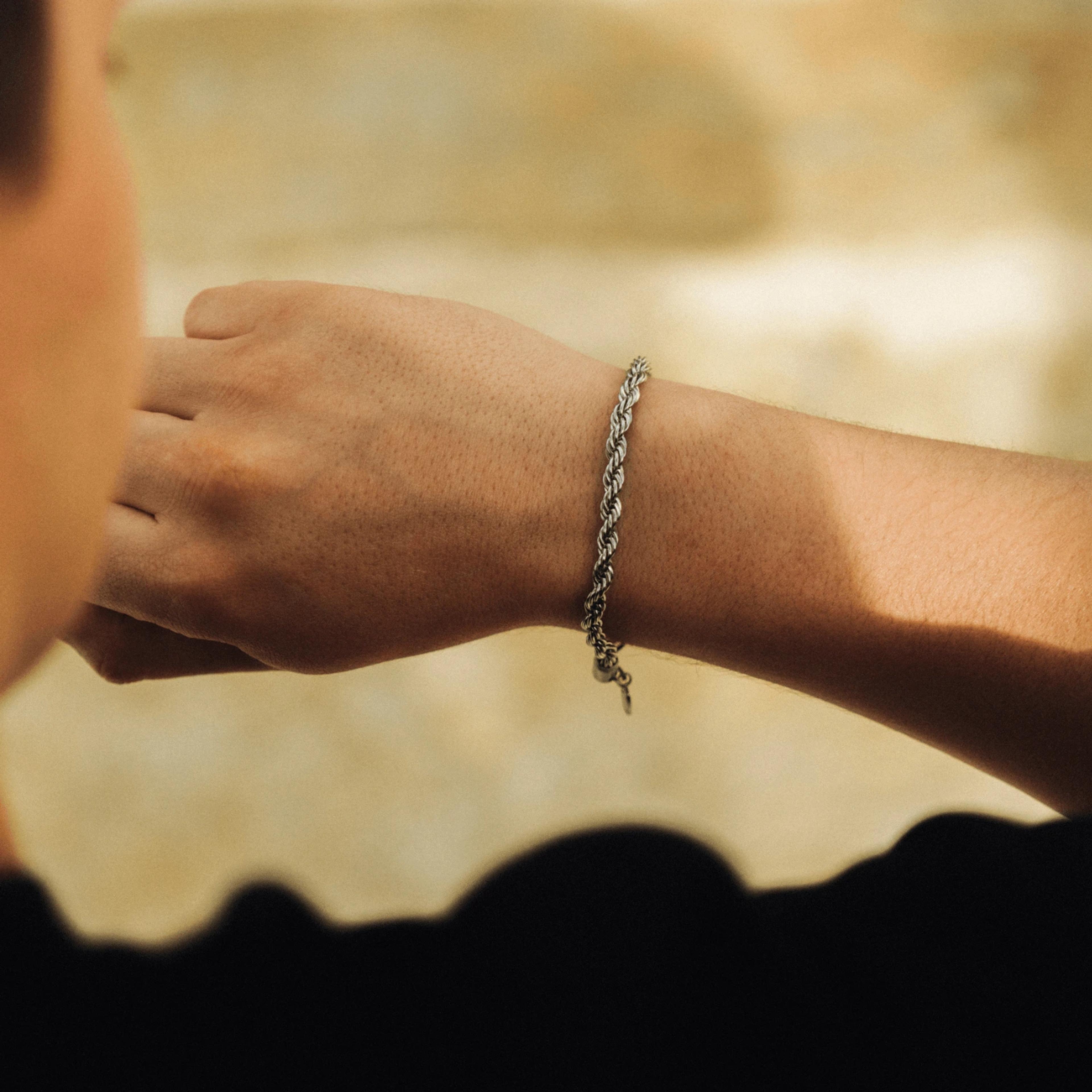 Gold Rope Chain Bracelet - (silver) 3