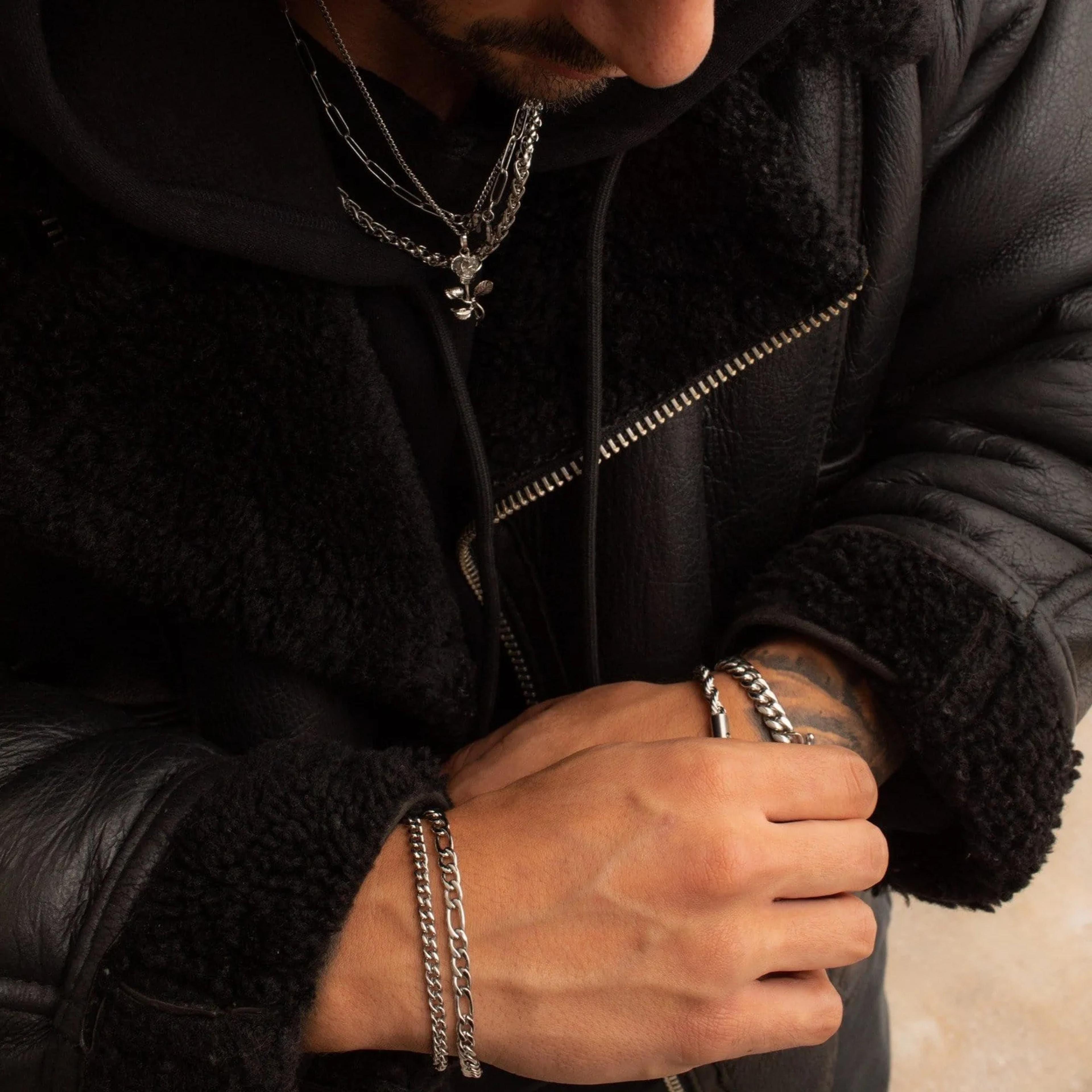 Gold Figaro Bracelet - (silver) 3