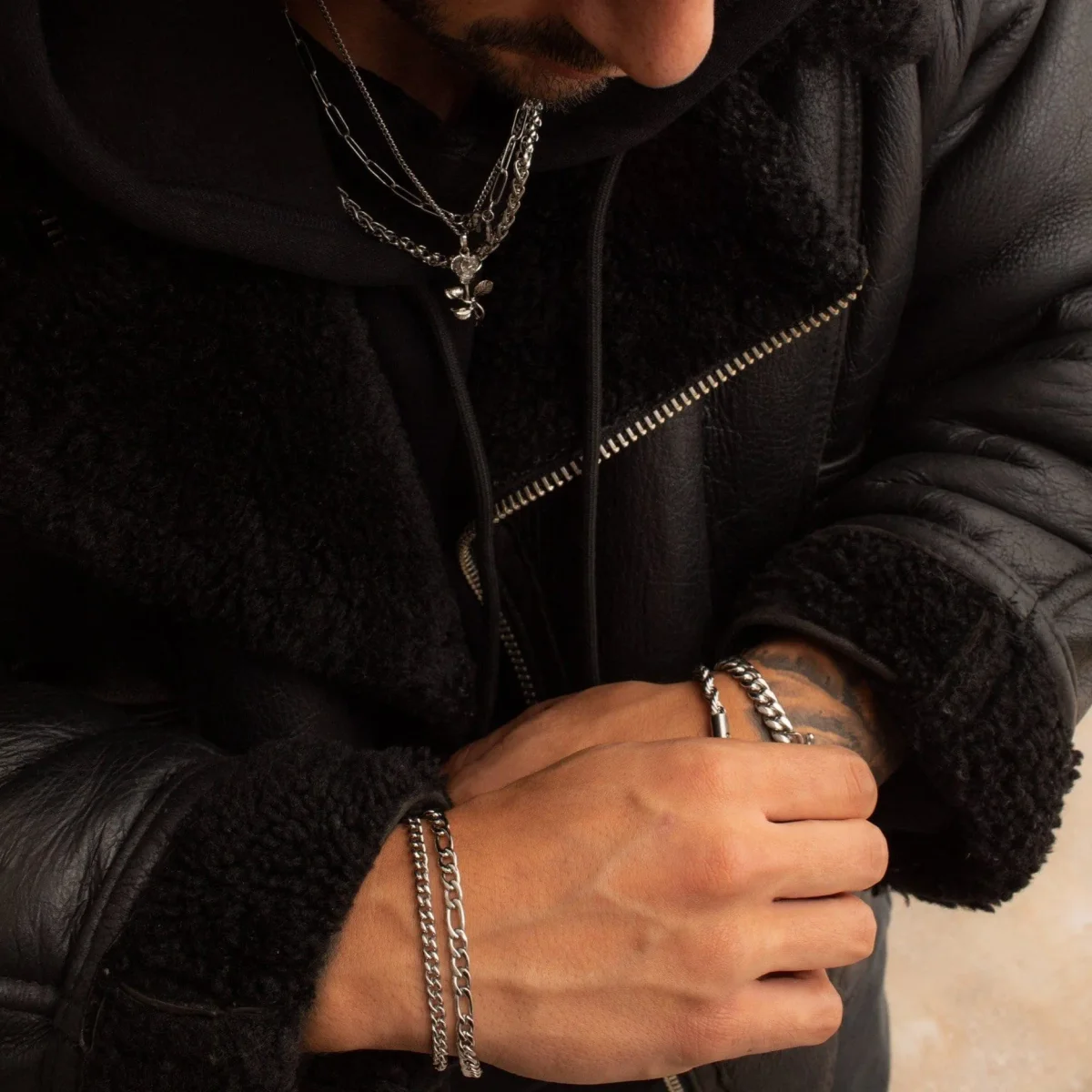 Figaro Silver Bracelet - Image 3