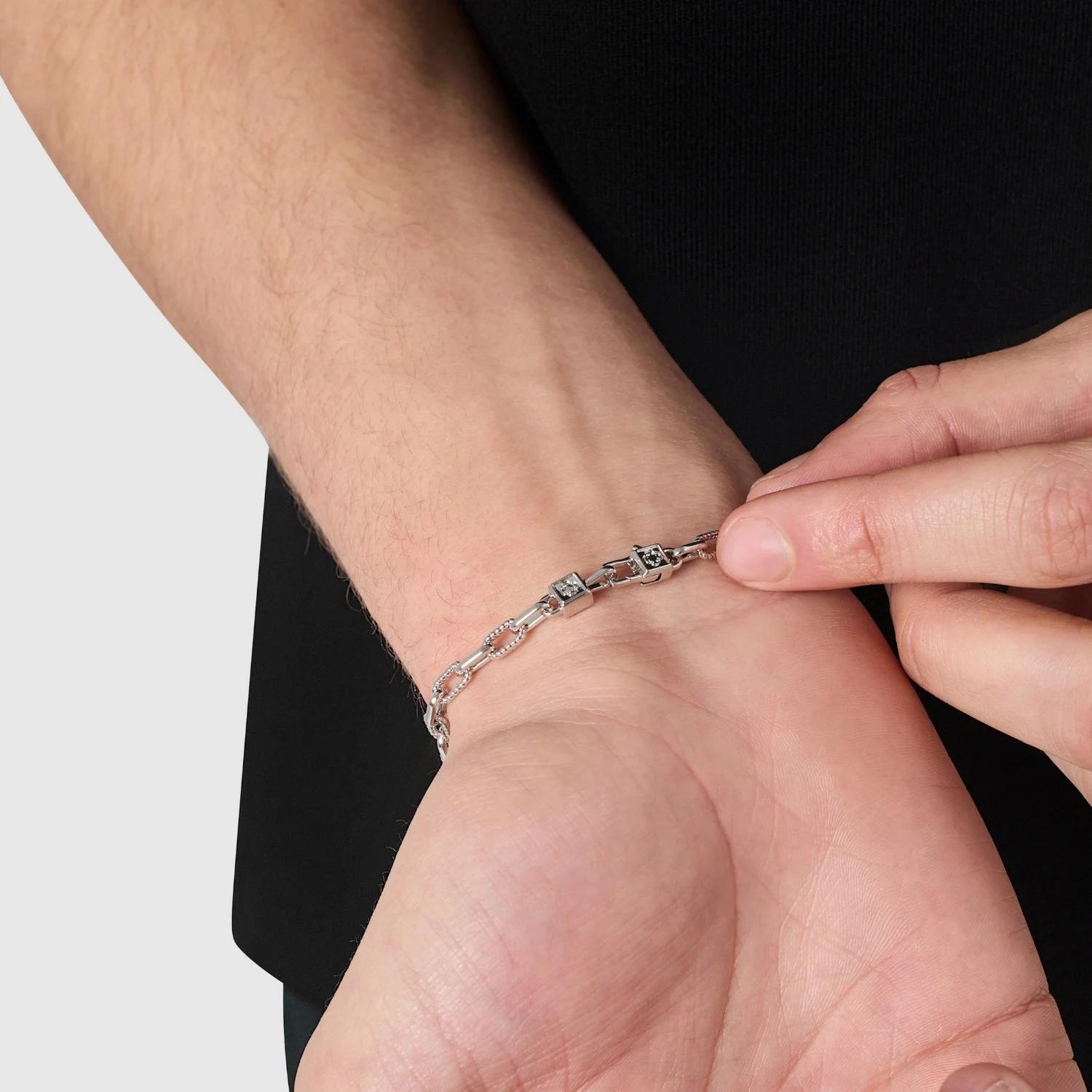 Chunky Link Bracelet - (silver) 7