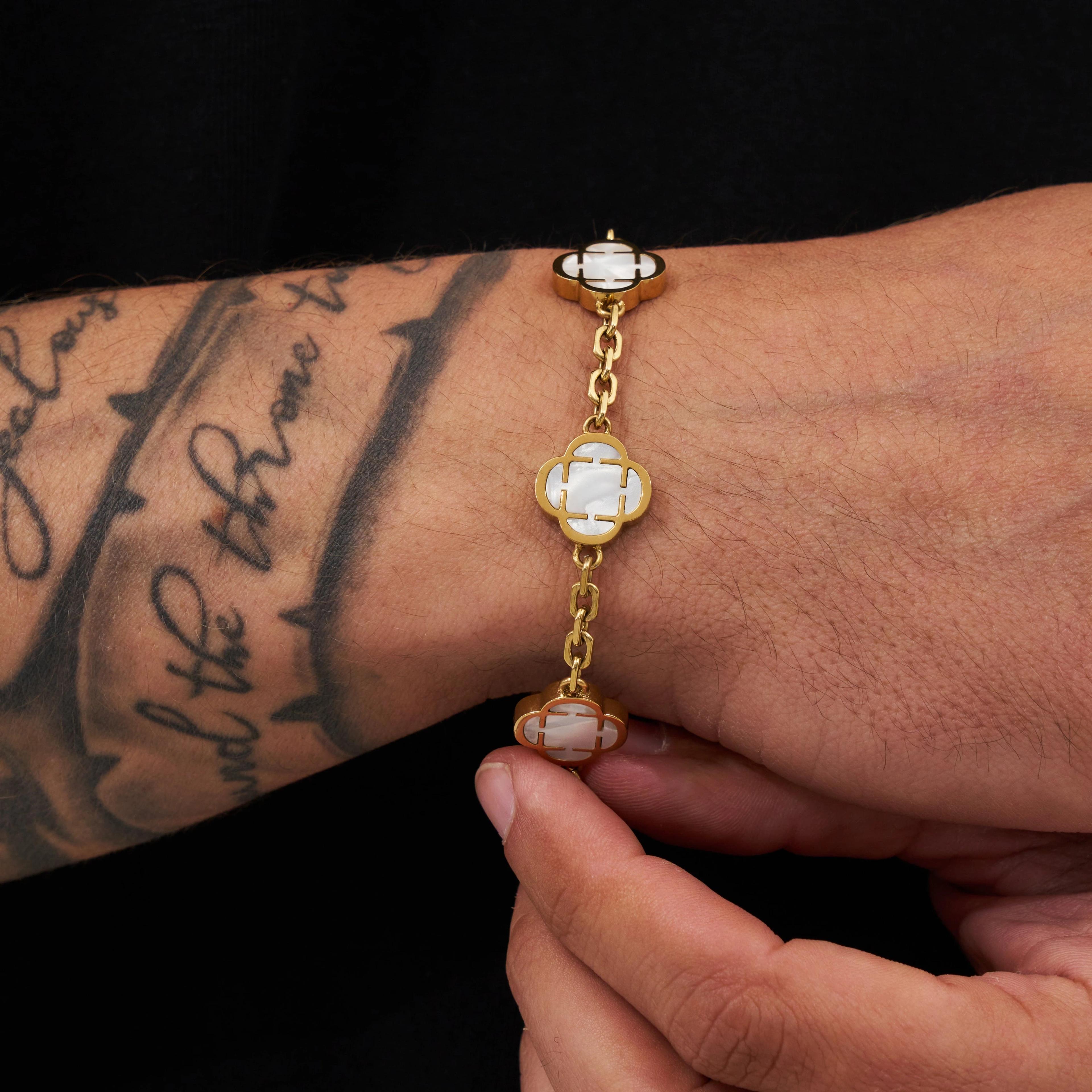Royal Clover Bracelet - White Stone 6