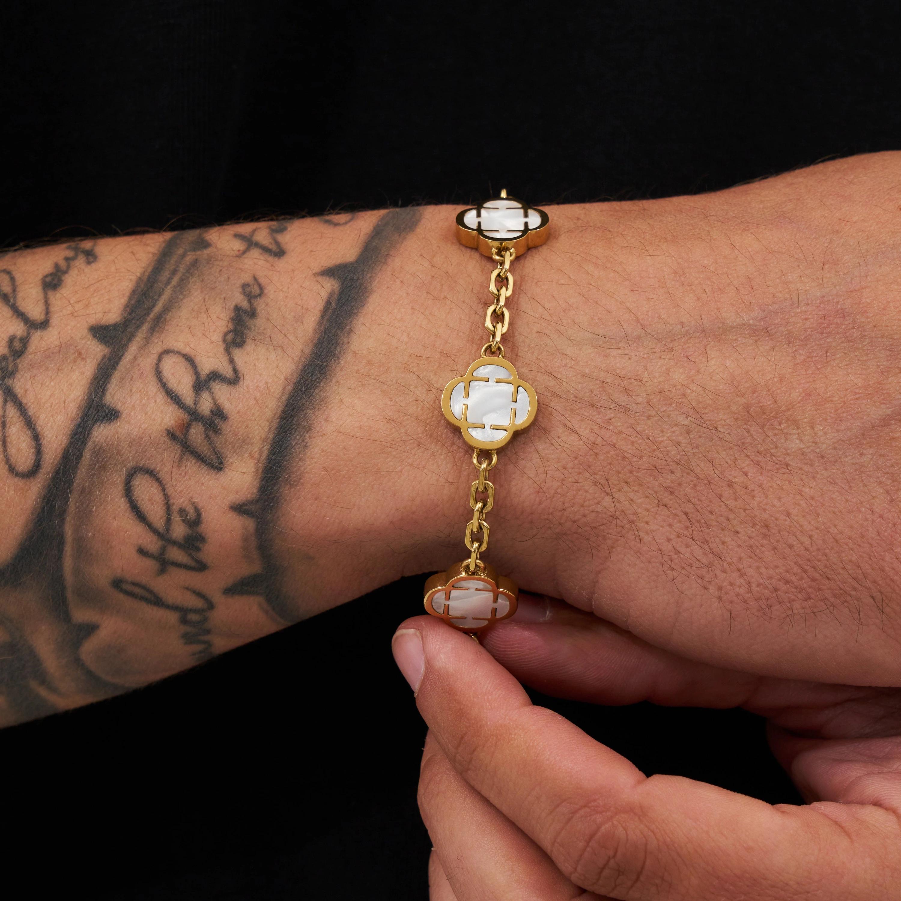 Royal Clover Bracelet - White Stone 6