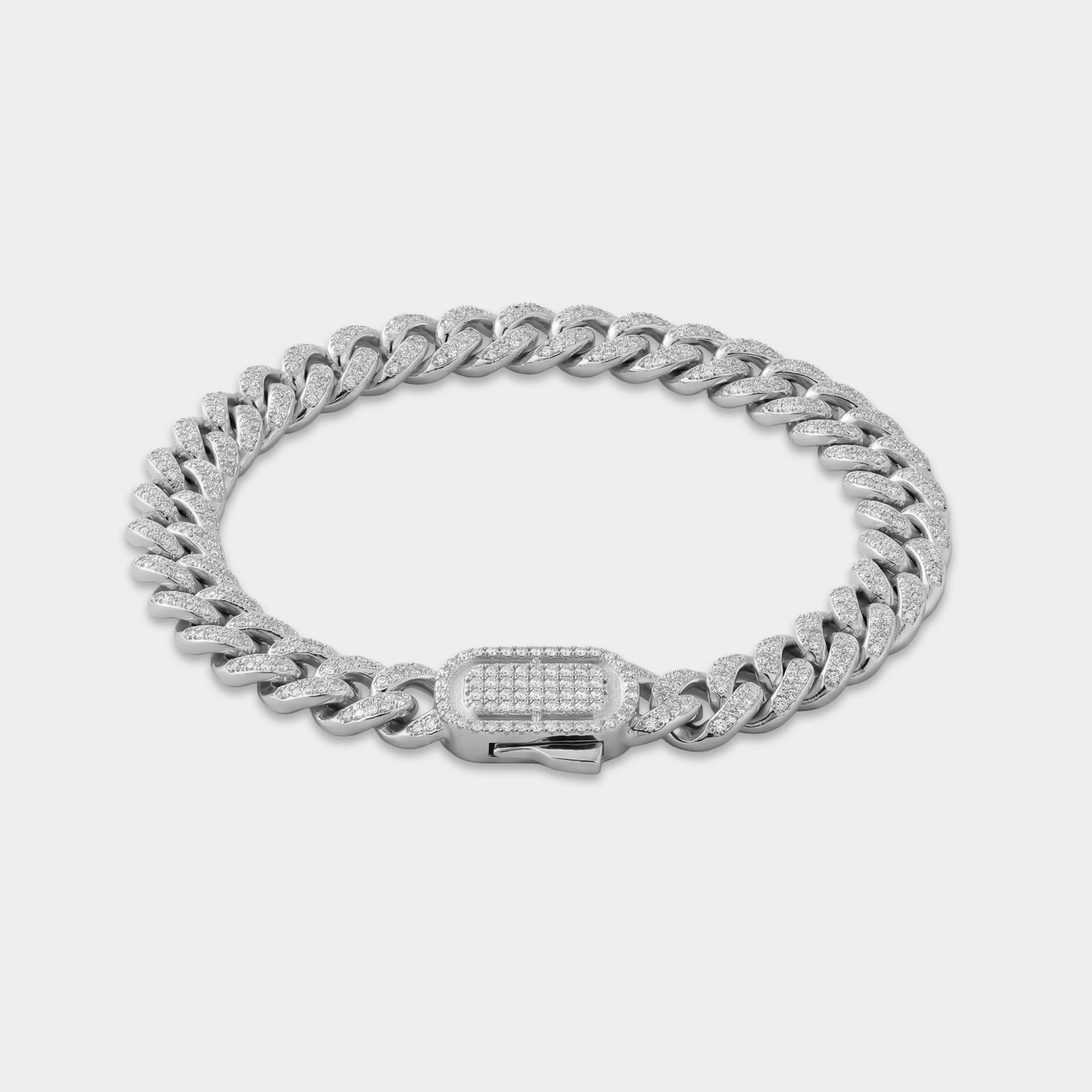 Diamond Cuban Link Bracelet - (silver) 1