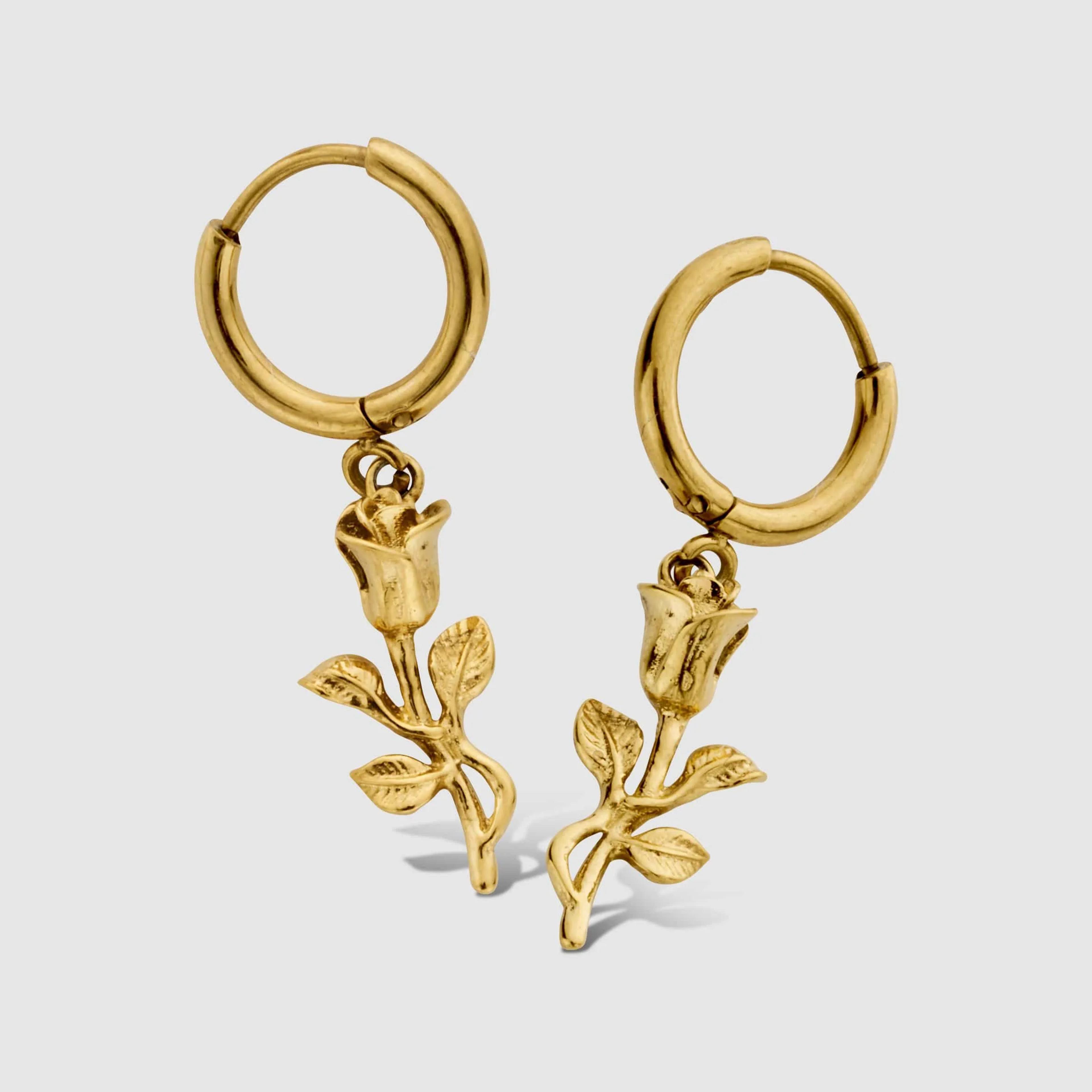 Rose Bloom Hoops - (gold) 2