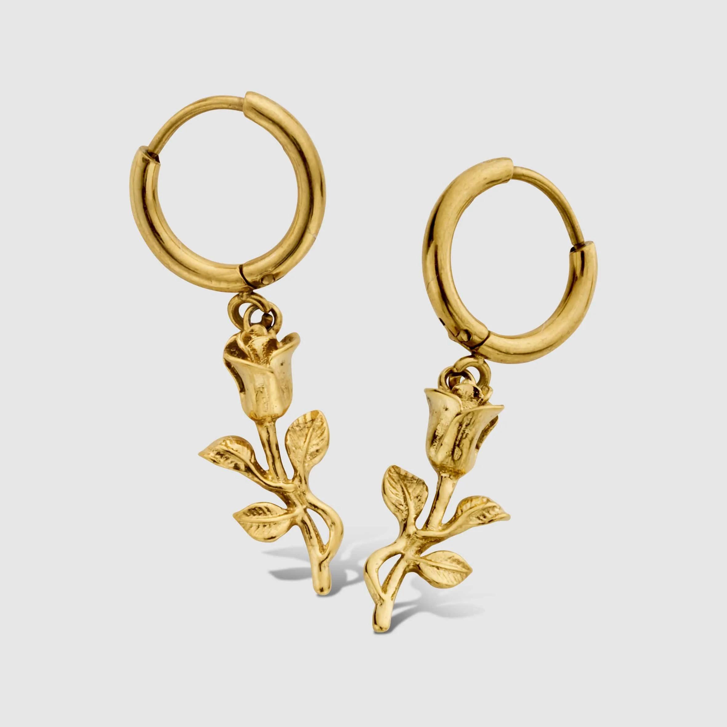 Rose Bloom Hoops - (gold) 2