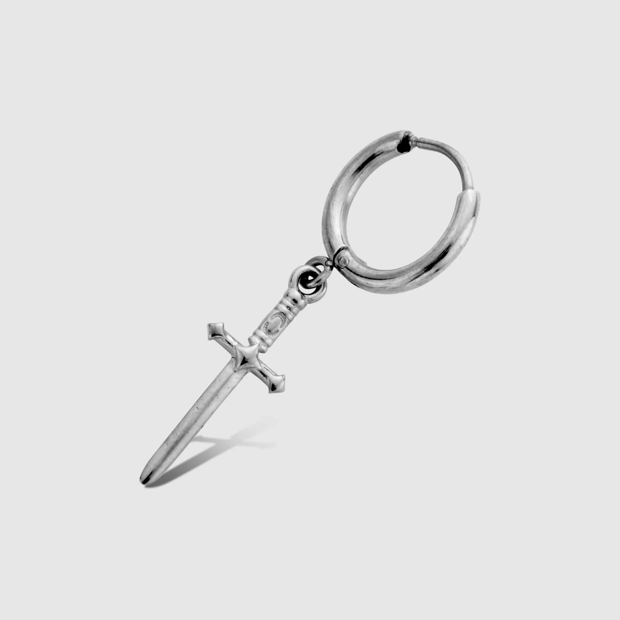 Warrior Sword Hoops - (silver)