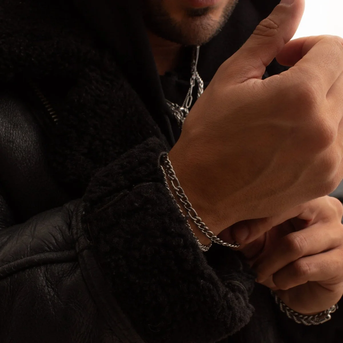 Figaro Silver Bracelet - Image 2