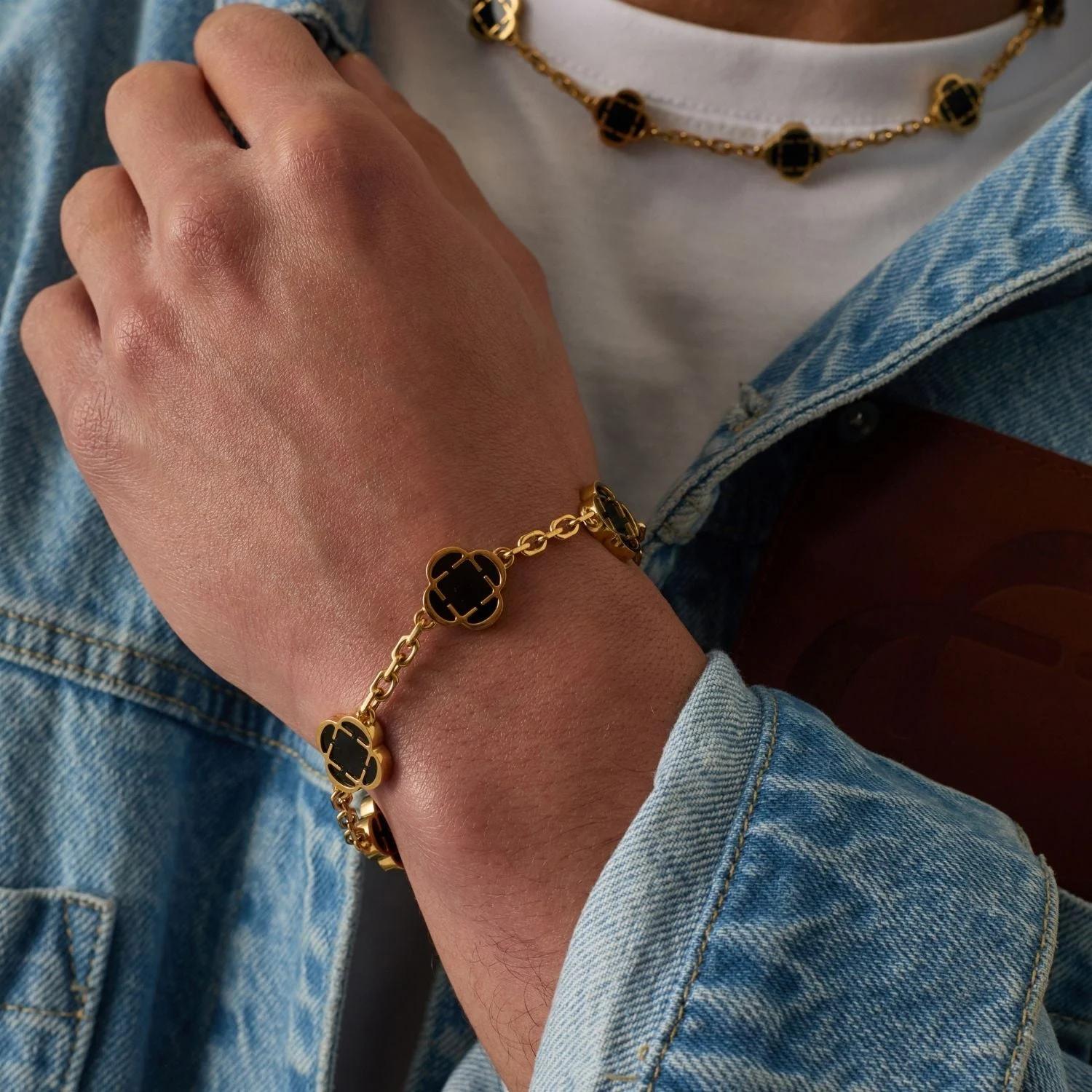 Royal Clover Bracelet - Onyx Stone 4