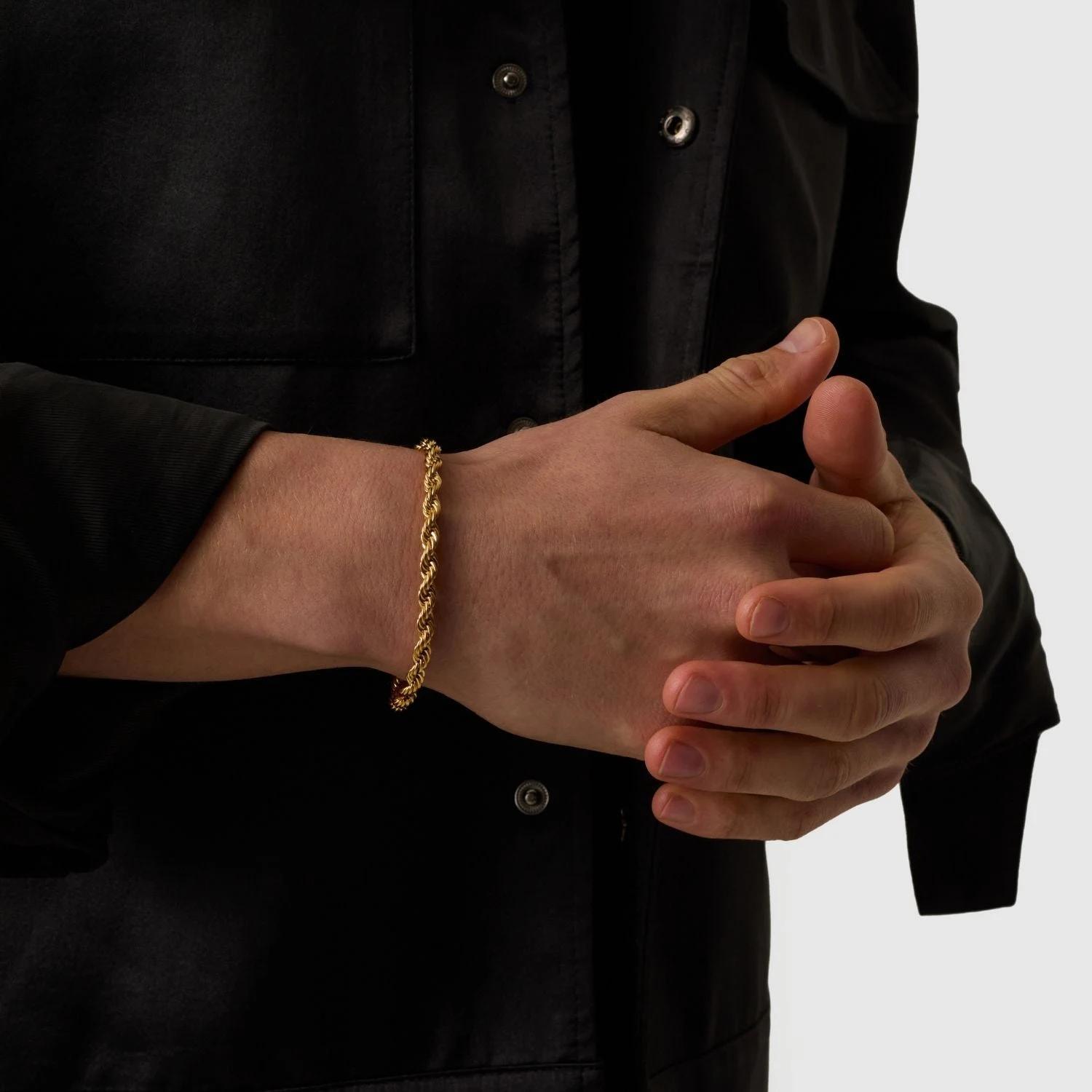 Gold Rope Chain Bracelet - (gold) 4
