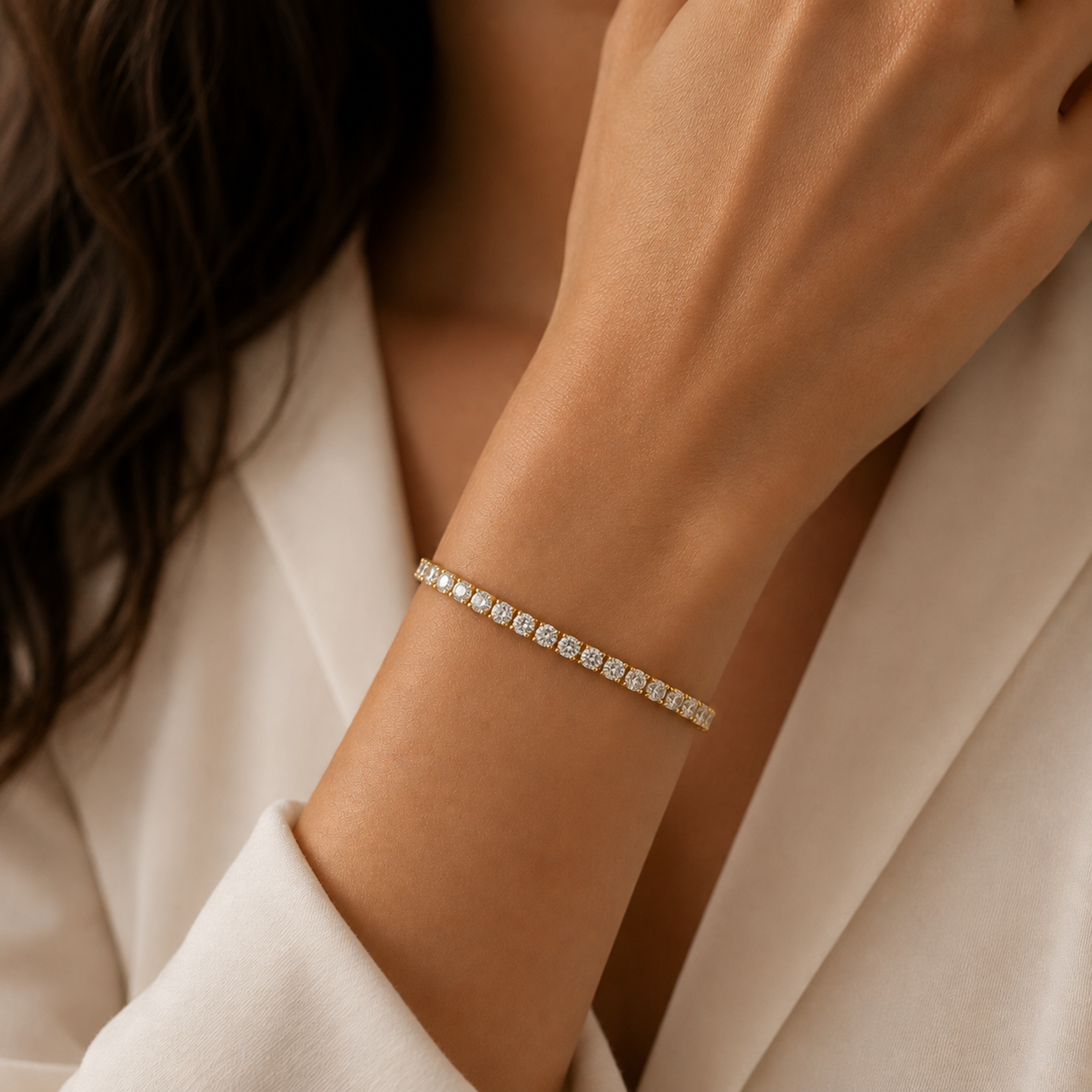 Radiant Tennis Bracelet - (gold) 3