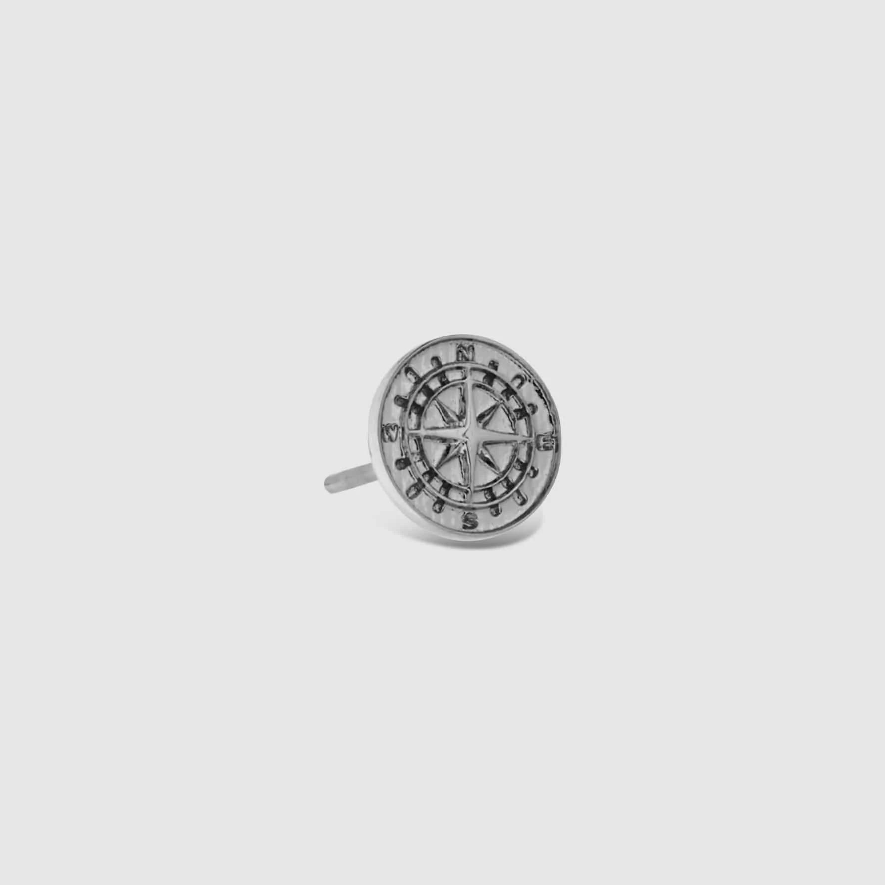 Compass Stud Earrings - (silver)