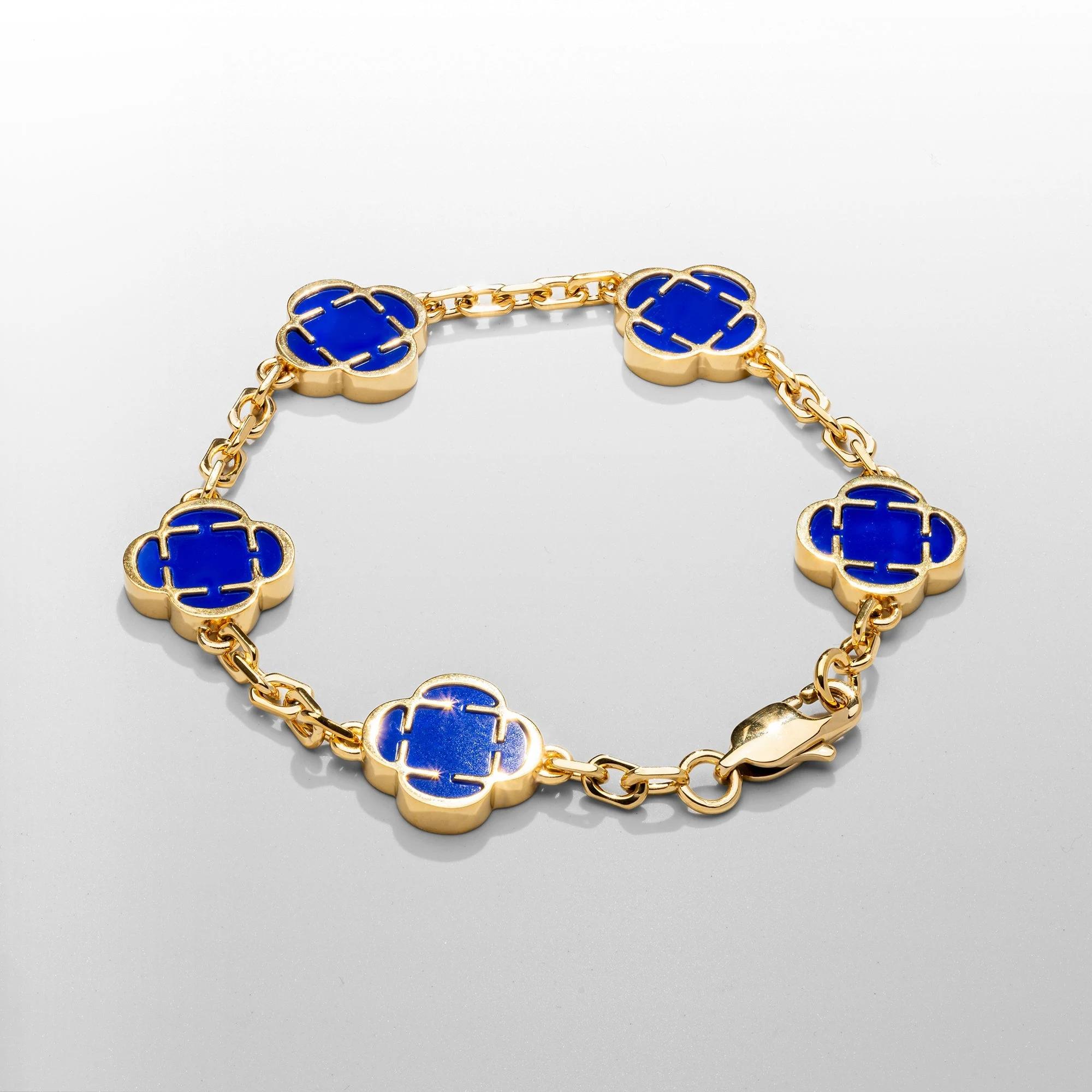Royal Clover Bracelet - Blue Stone 5