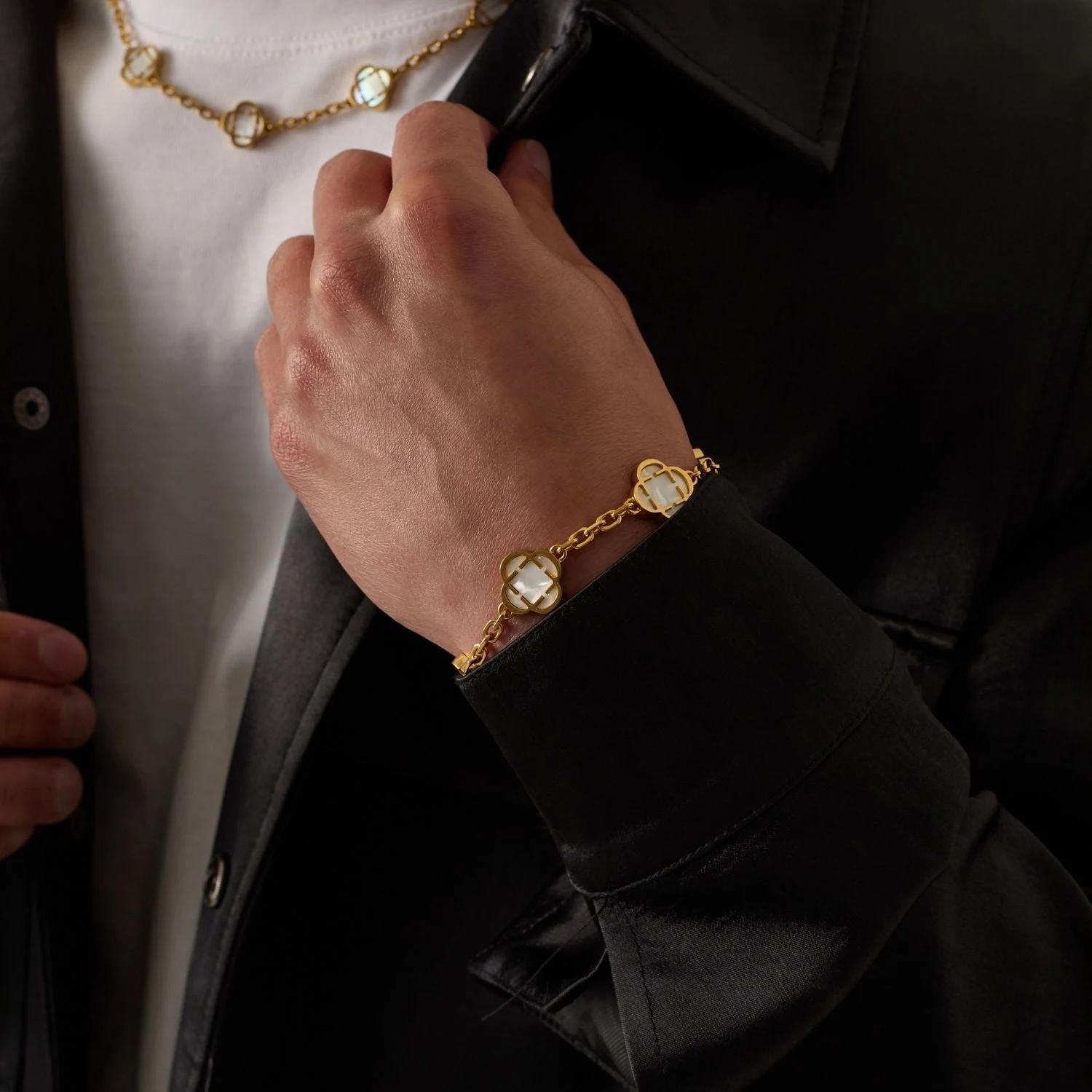 Royal Clover Bracelet - White Stone 5