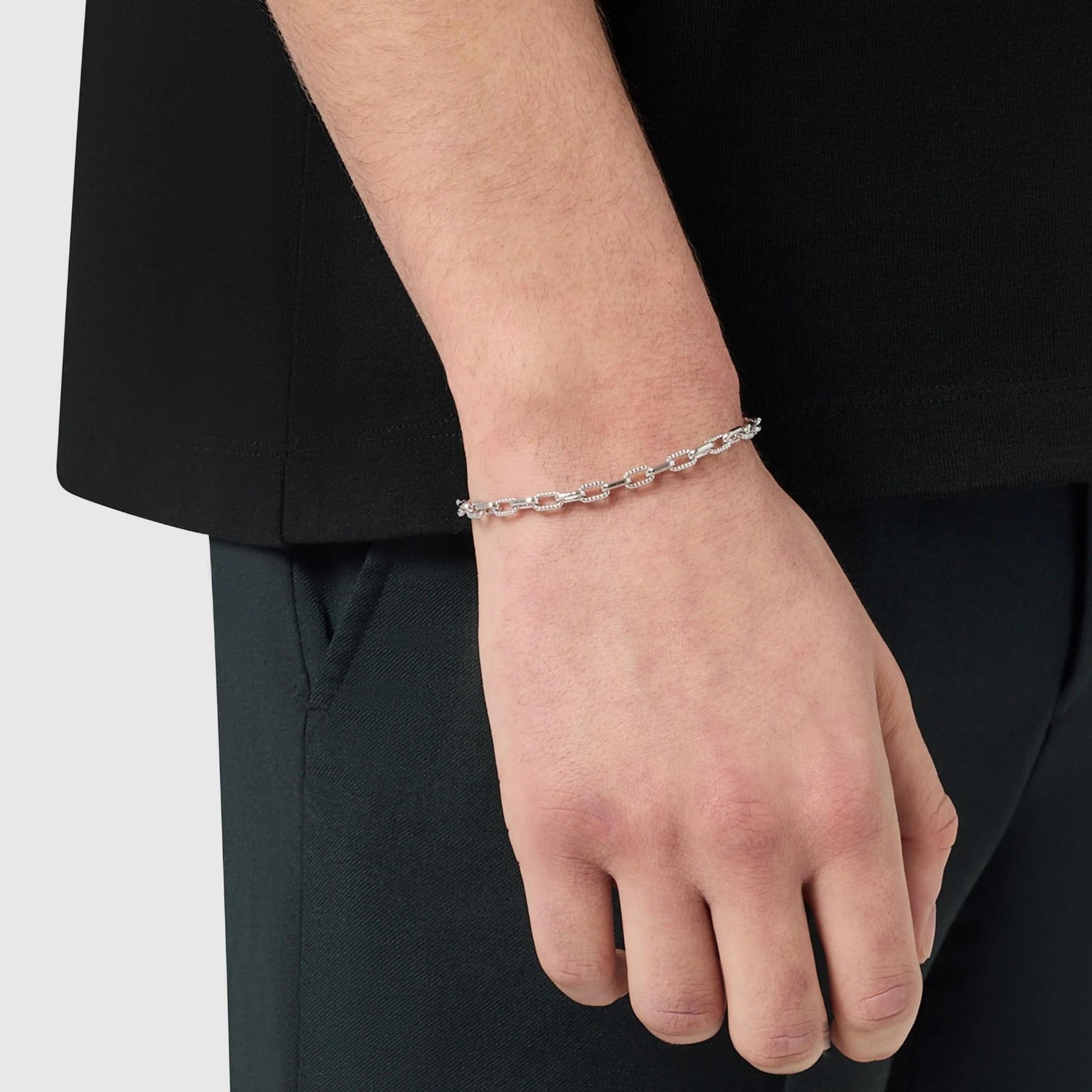Chunky Link Bracelet - (silver) 2