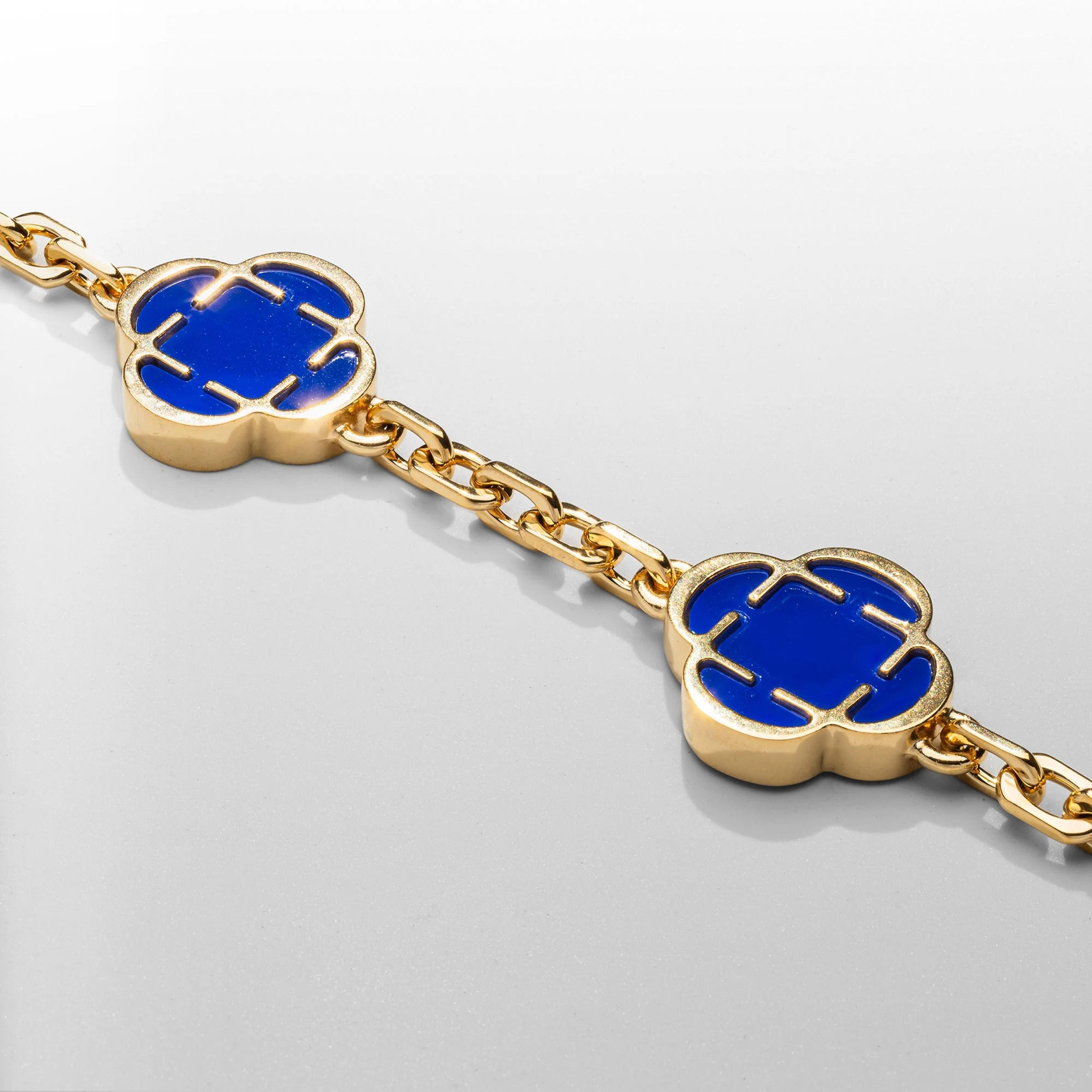 Royal Clover Bracelet - Blue Stone 4