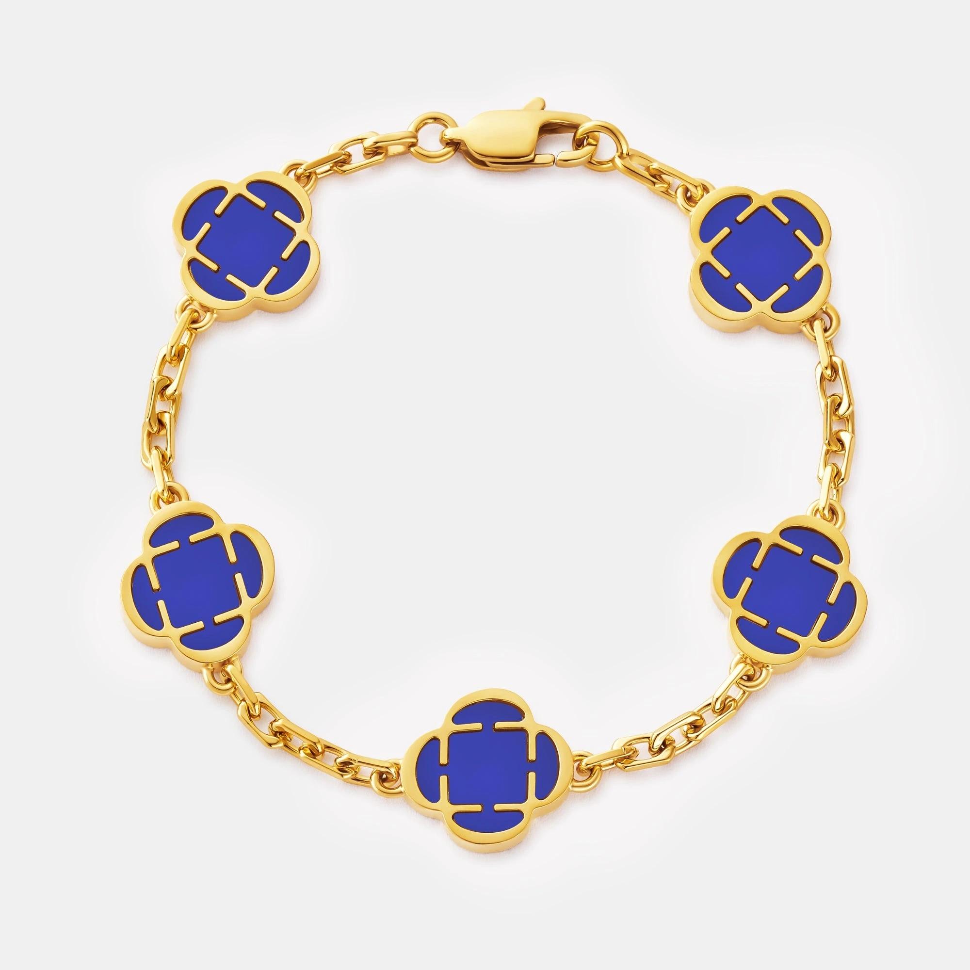 Royal Clover Bracelet - Blue Stone
