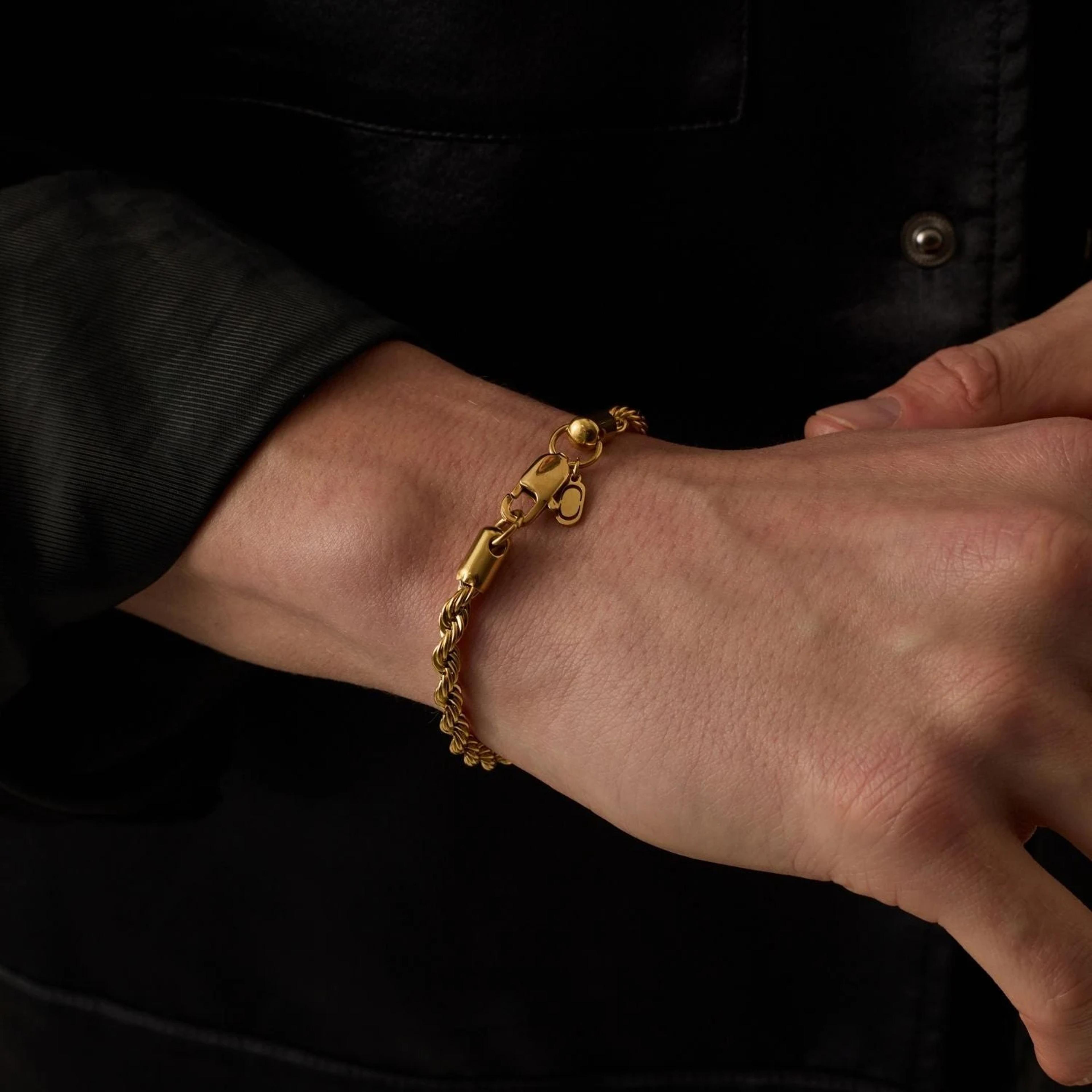 Gold Rope Chain Bracelet - (gold) 2