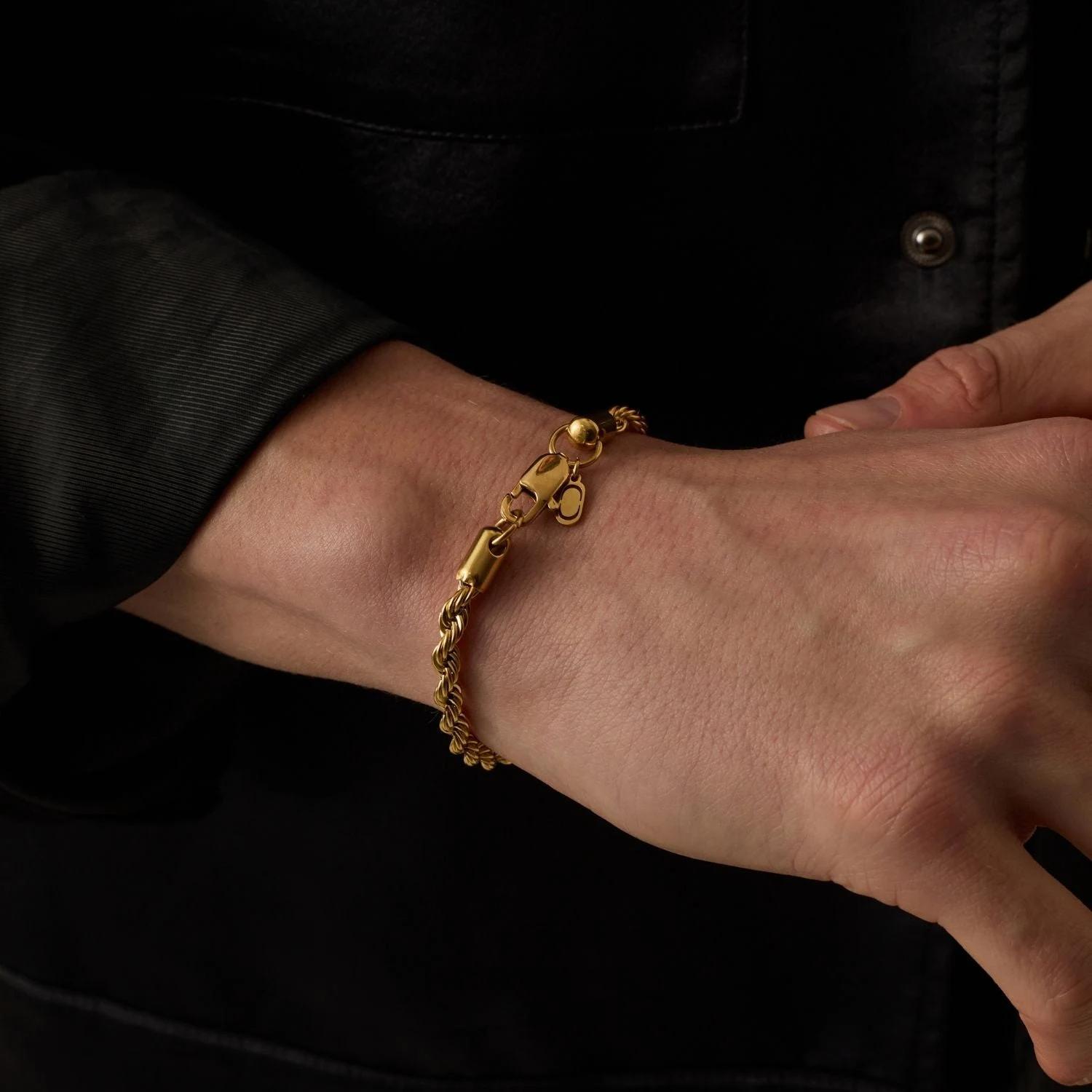 Gold Rope Chain Bracelet - (gold) 2