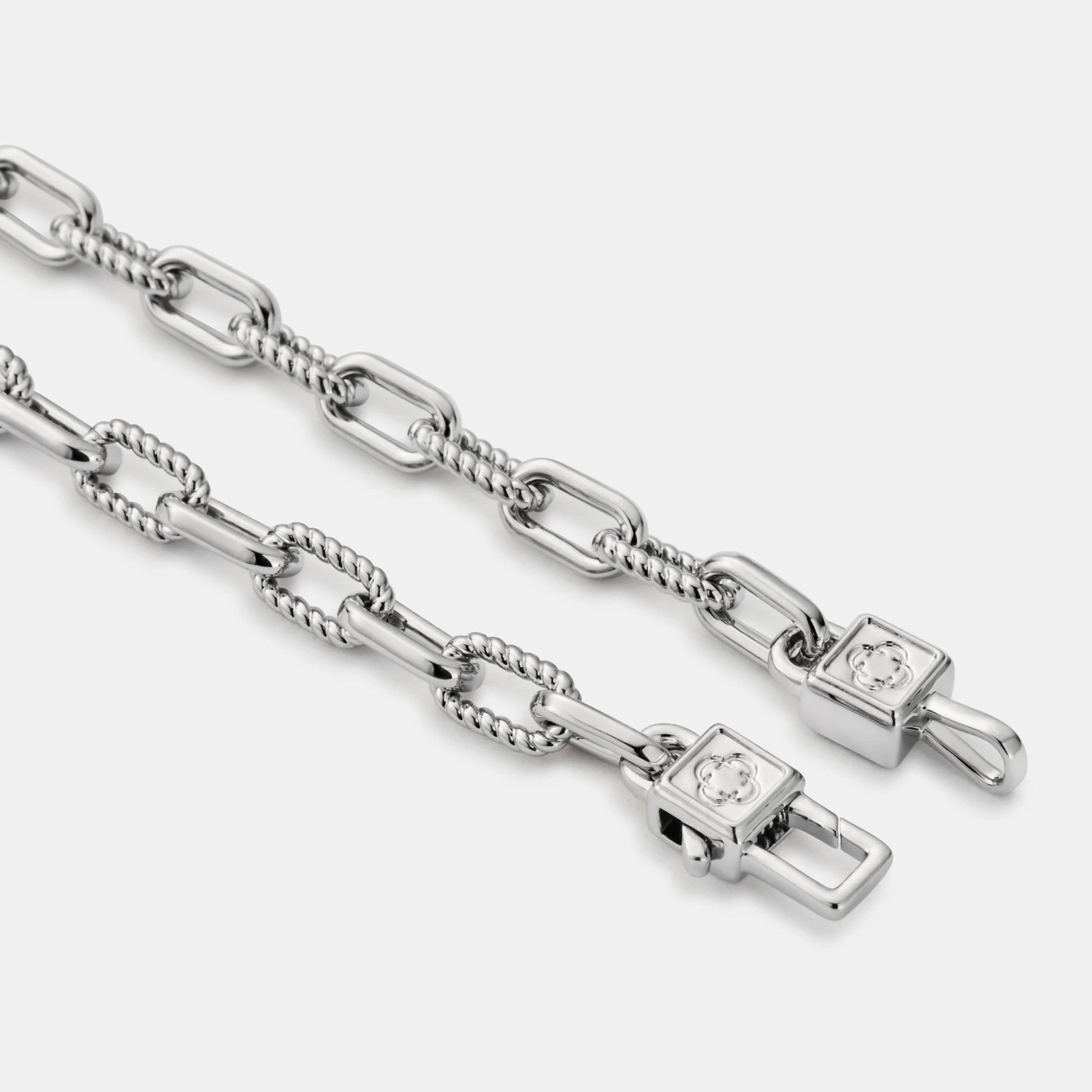 Chunky Link Bracelet - (silver) 8