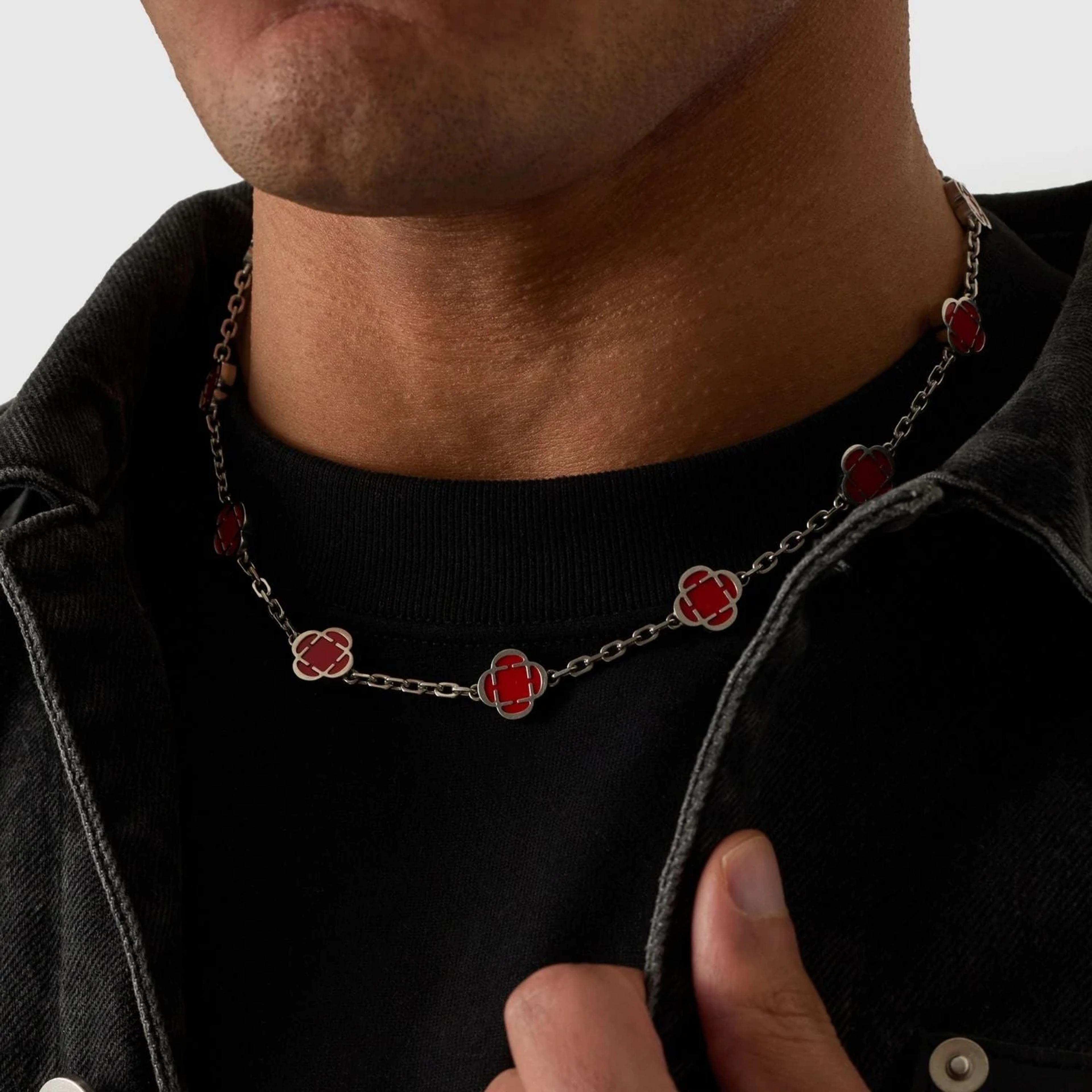 Azure Clover Chain - Light Red 5