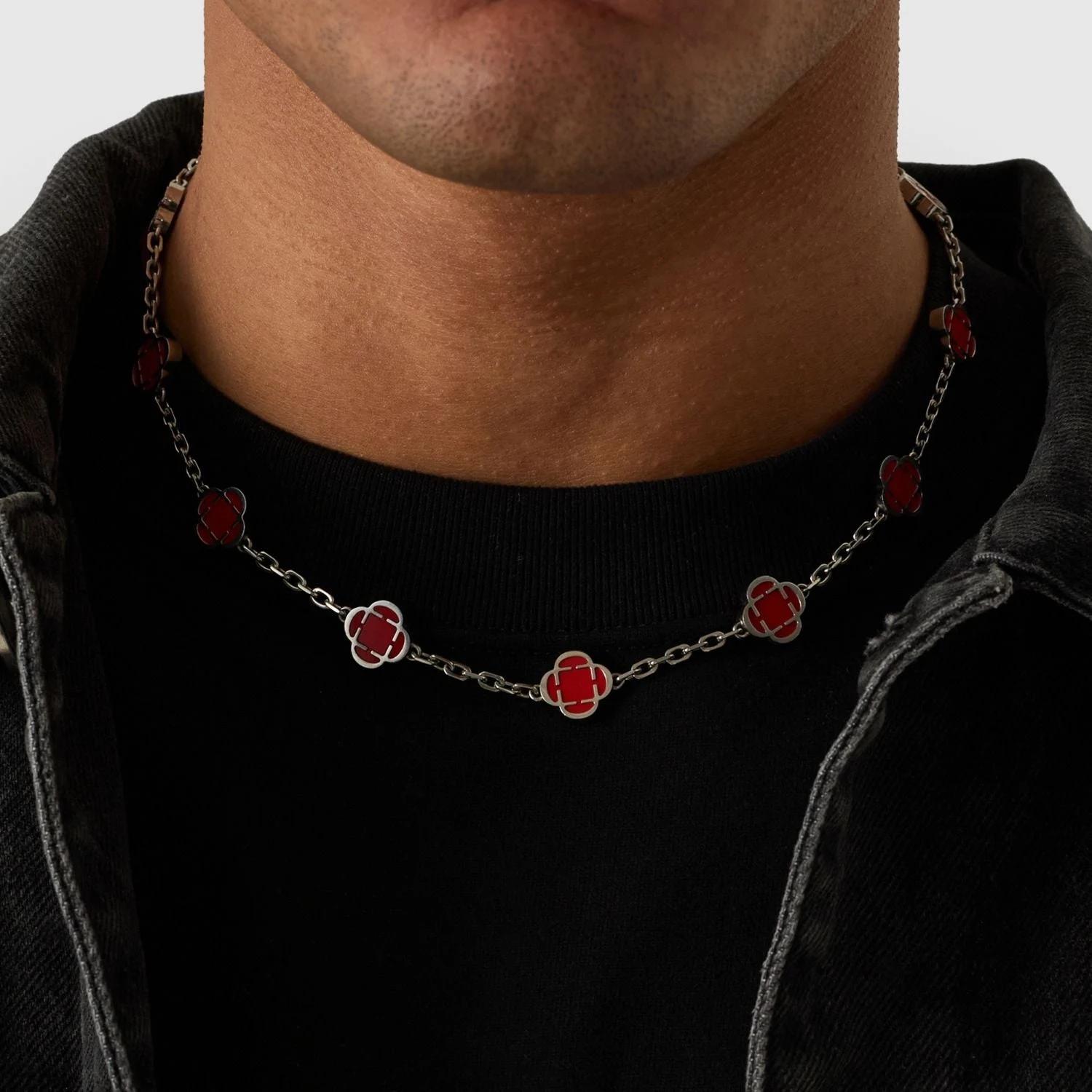 Azure Clover Chain - Light Red 6