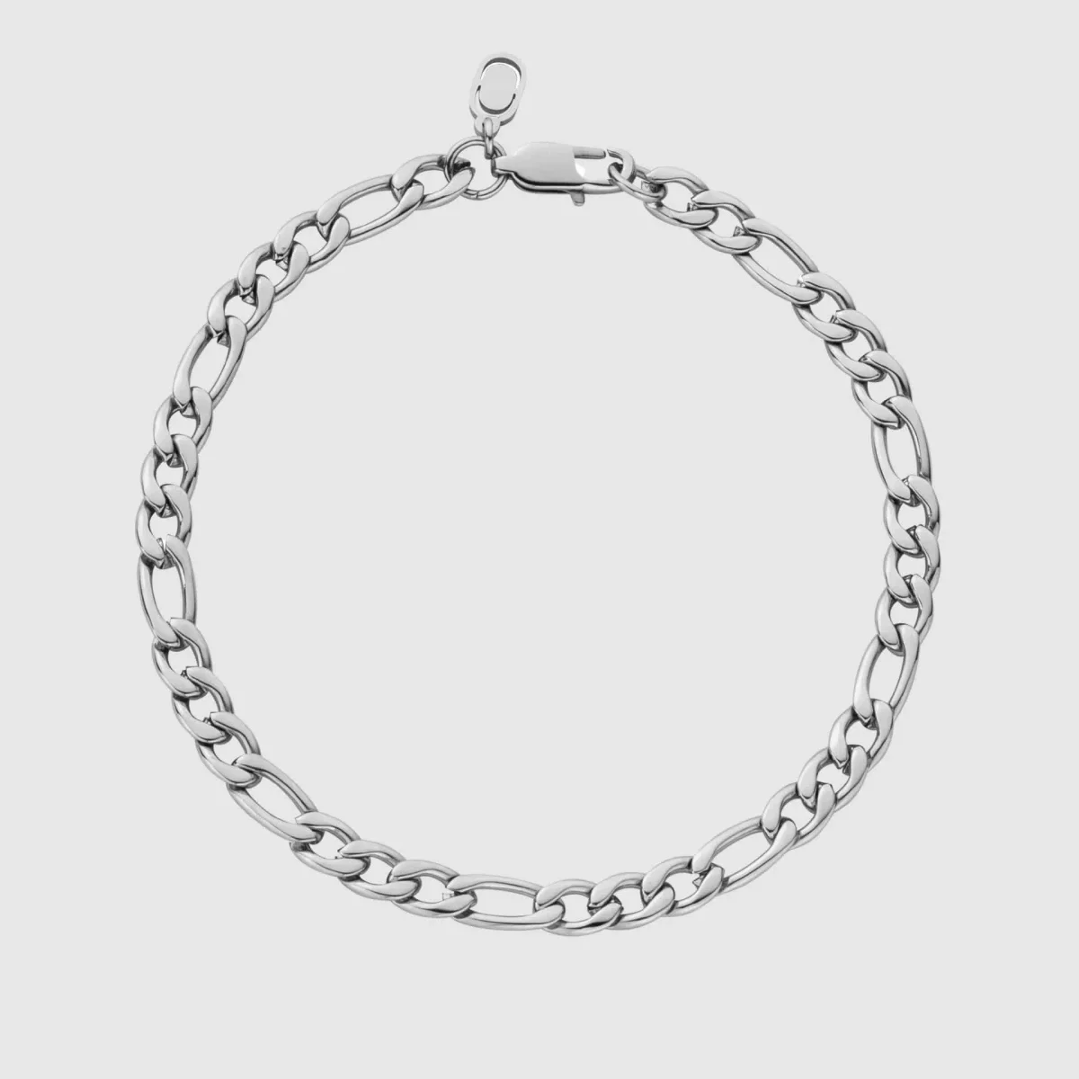Figaro Silver Bracelet - Image 4