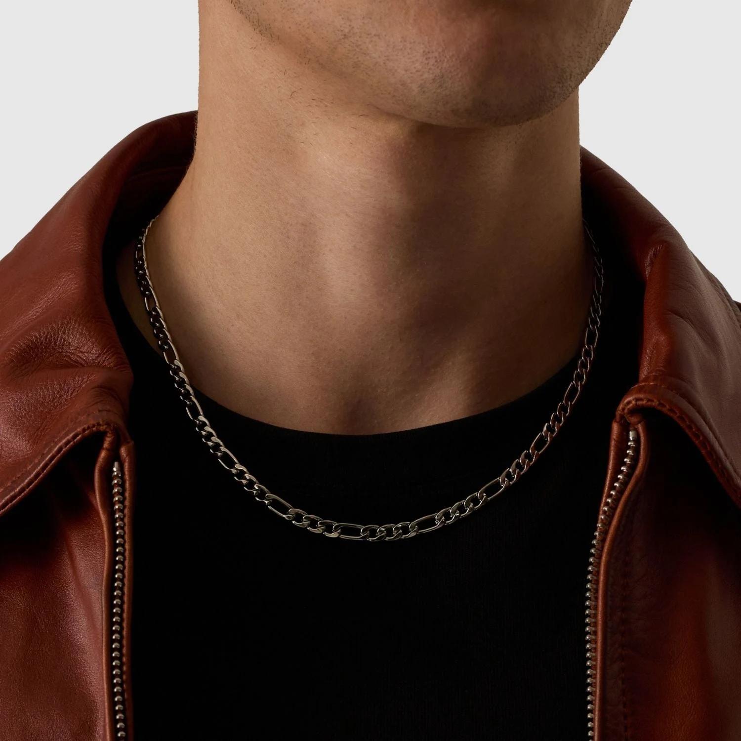 Classic Figaro Chain - (silver) 4