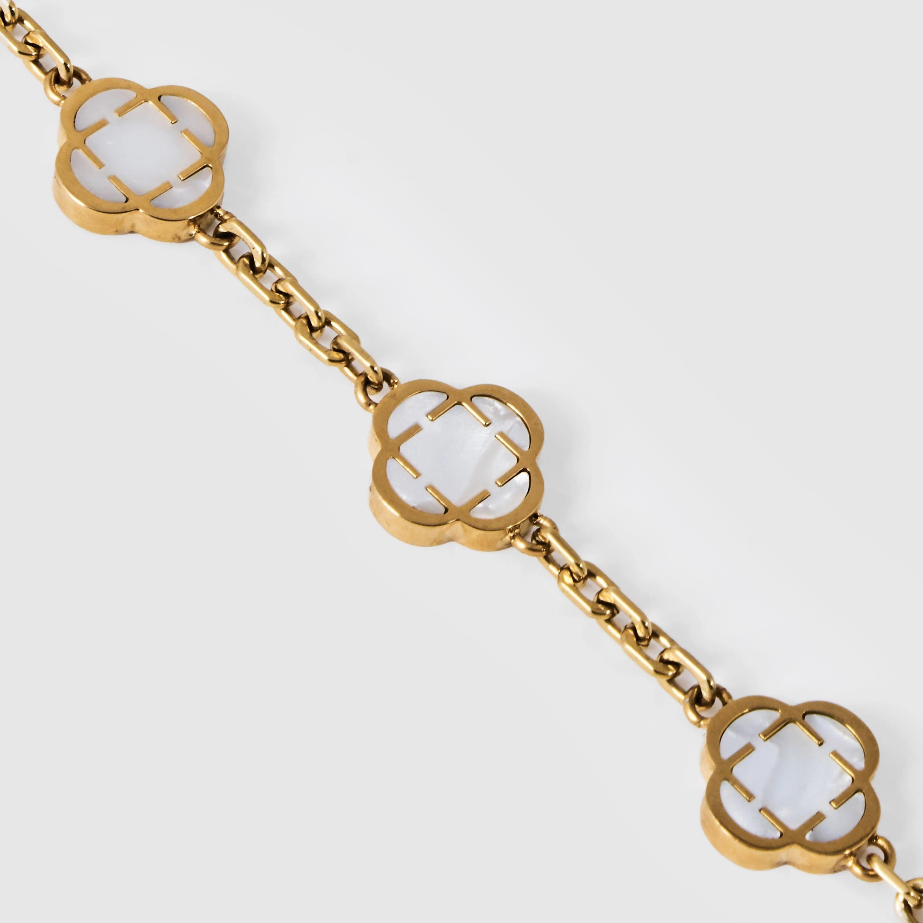 Royal Clover Bracelet - White Stone 4