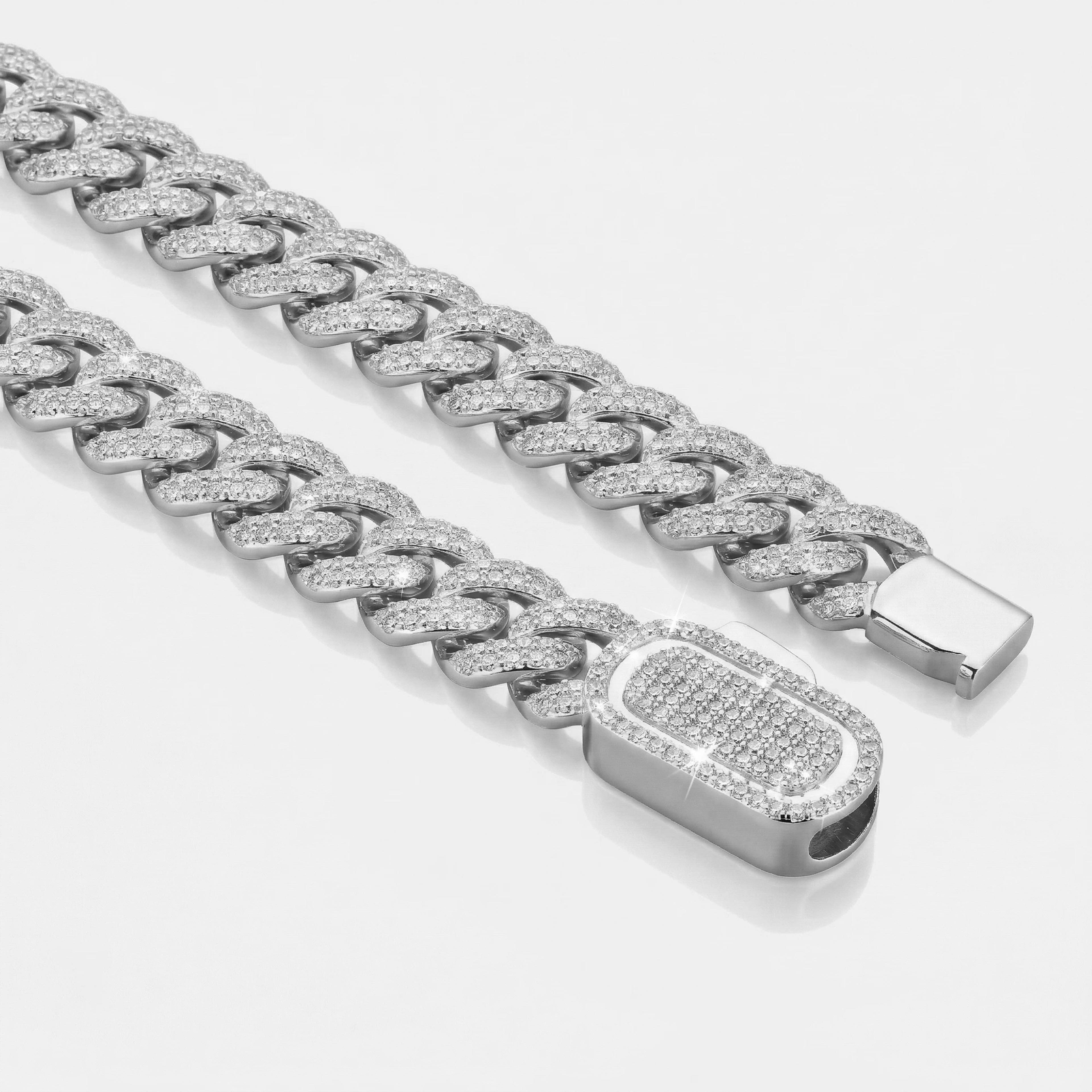 Diamond Cuban Link Bracelet - (silver) 2