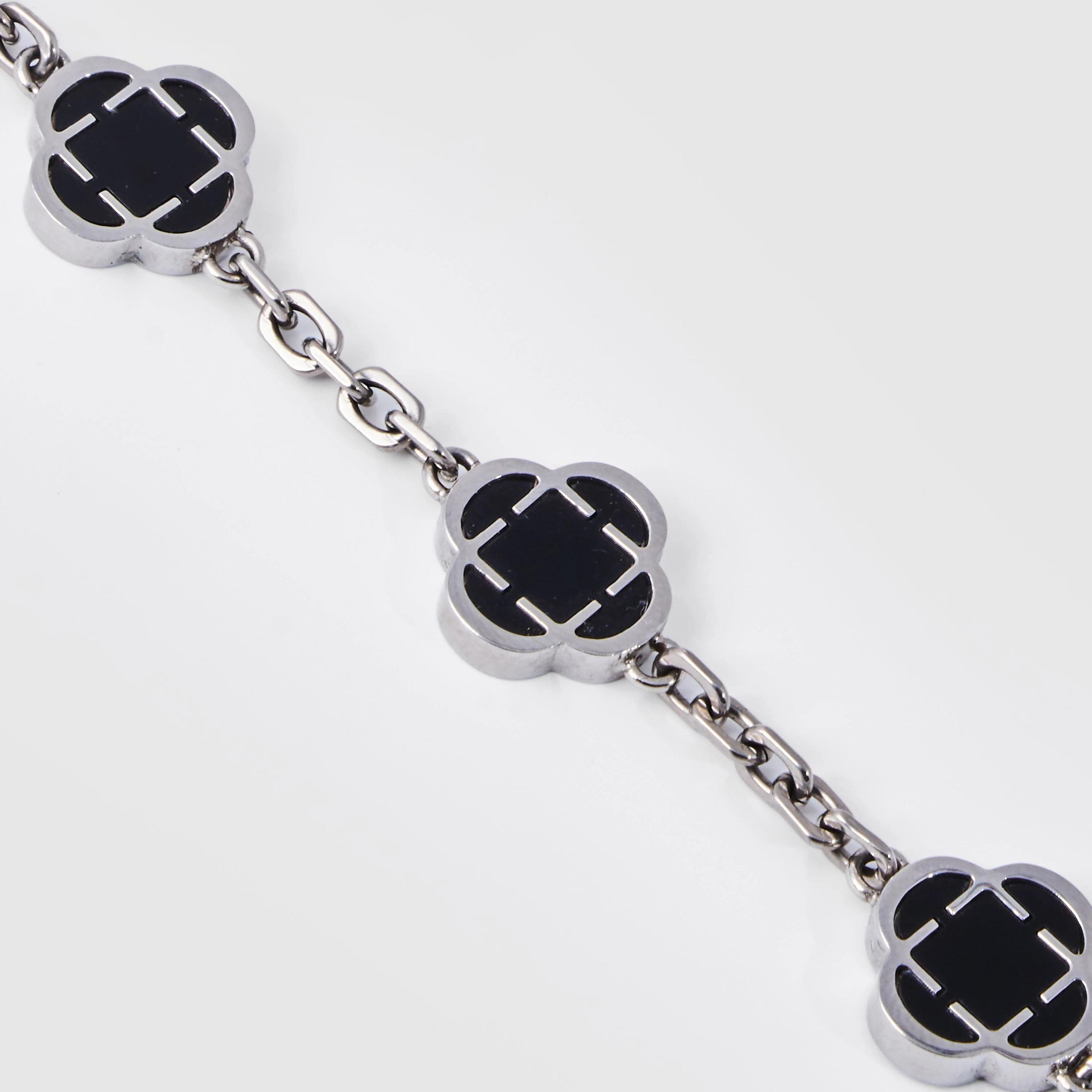 Obsidian Clover Bracelet - Black 5