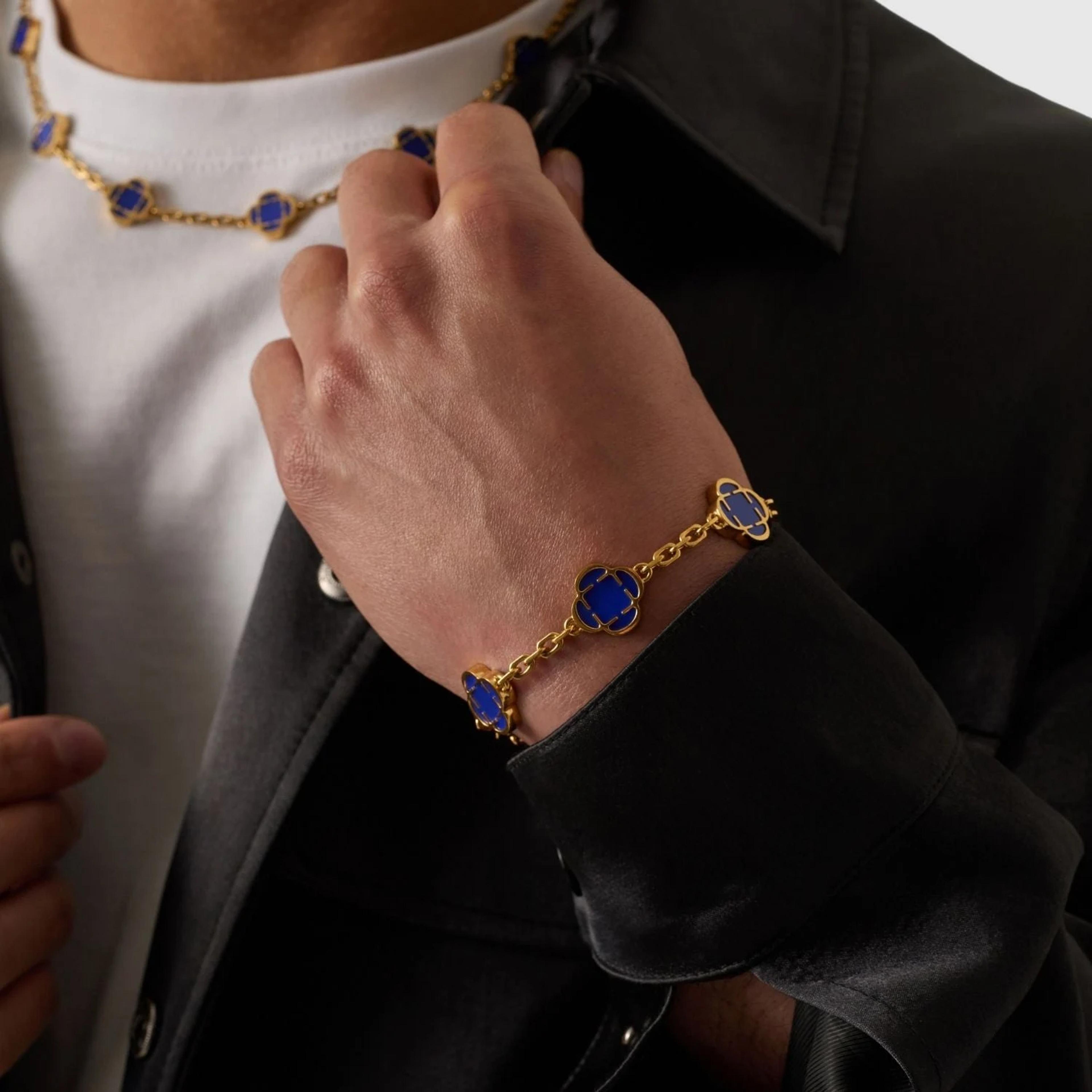 Royal Clover Bracelet - Blue Stone 6