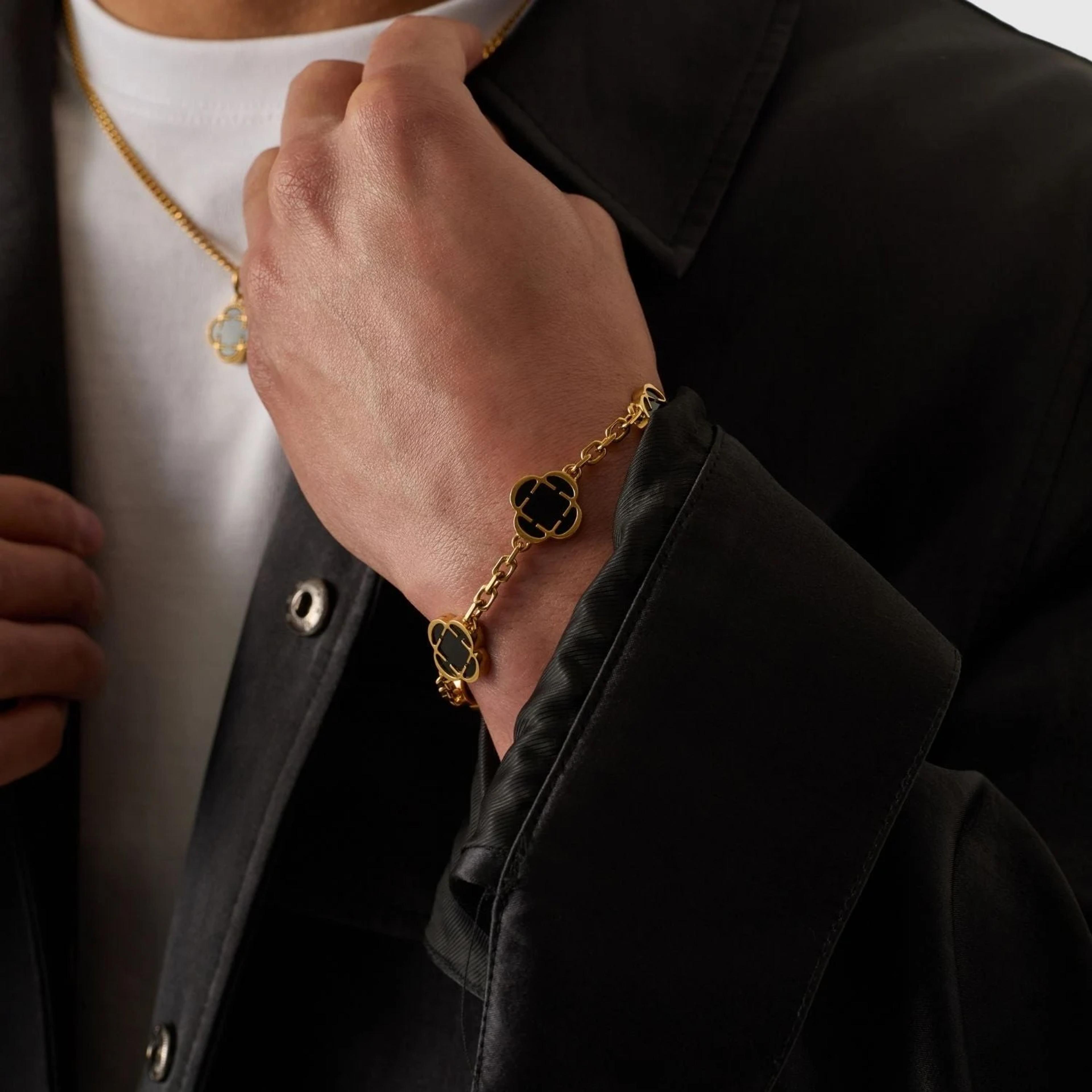 Royal Clover Bracelet - Onyx Stone 5